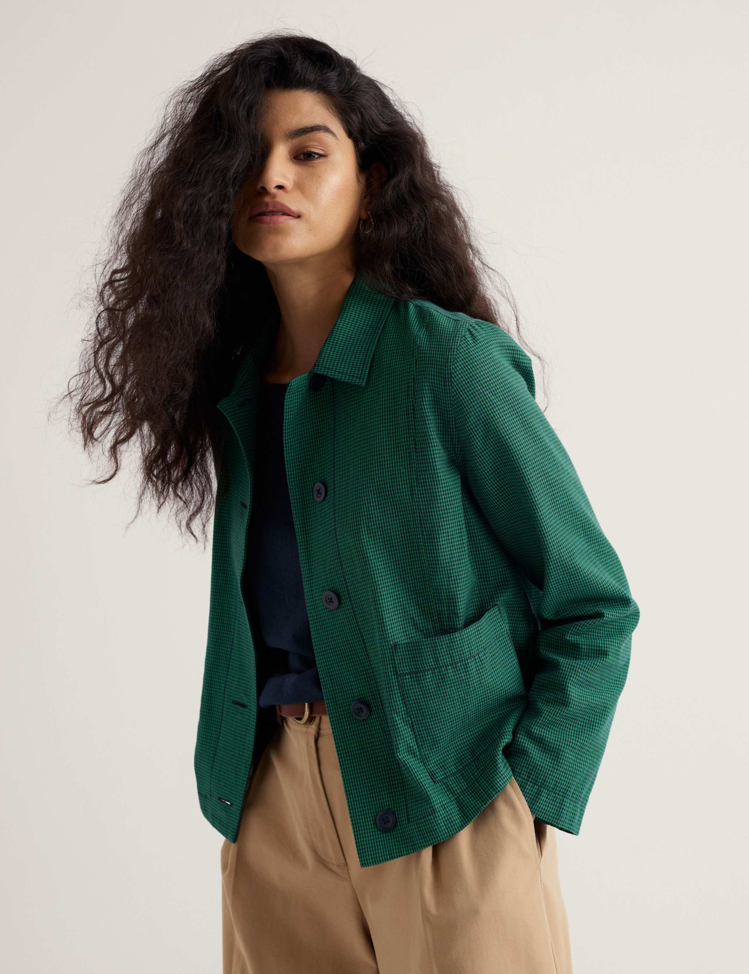 Pure Cotton Checked Utility Jacket 3 of 5