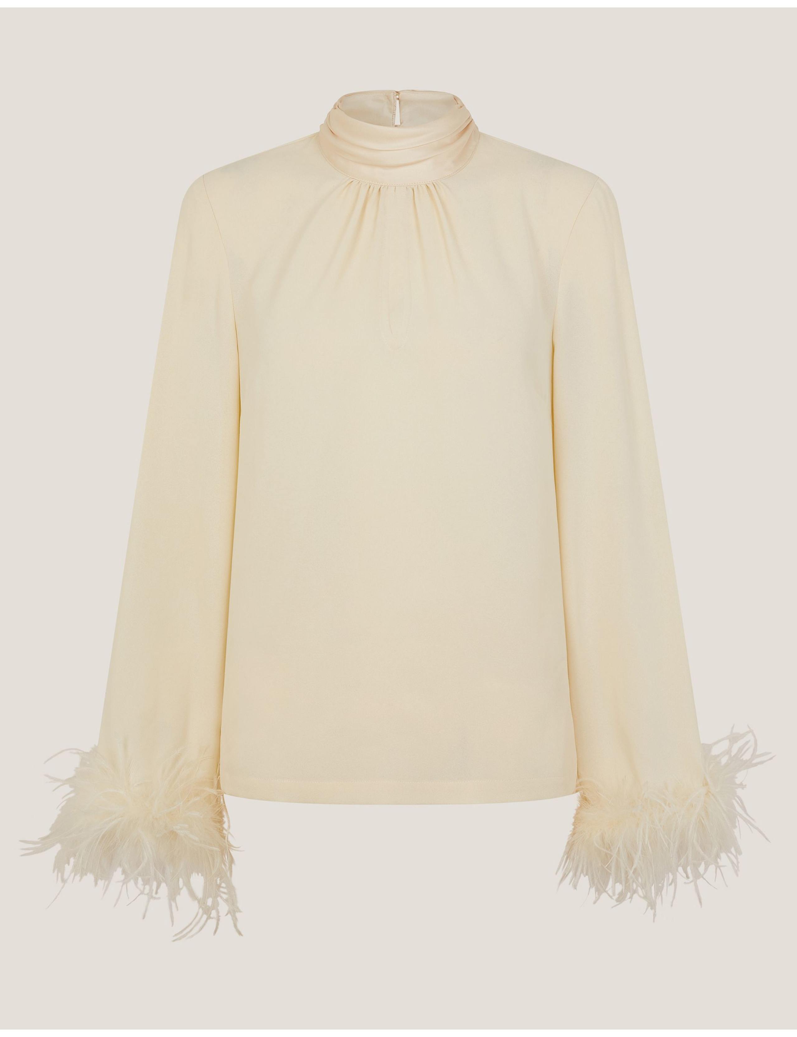 Feather Cuff High Neck Blouse 2 of 5