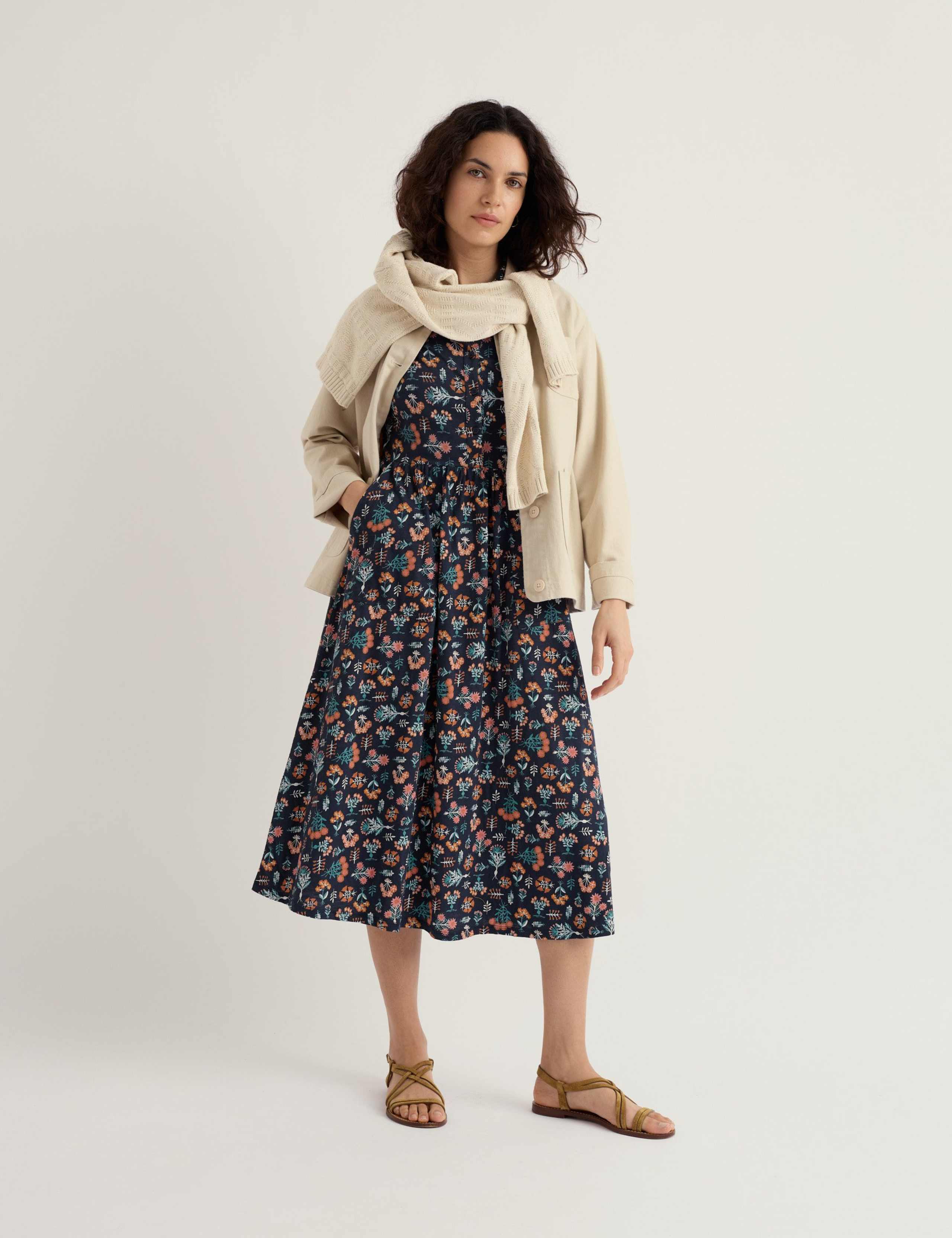 Pure Cotton Floral Midi Shirt Dress 4 of 5