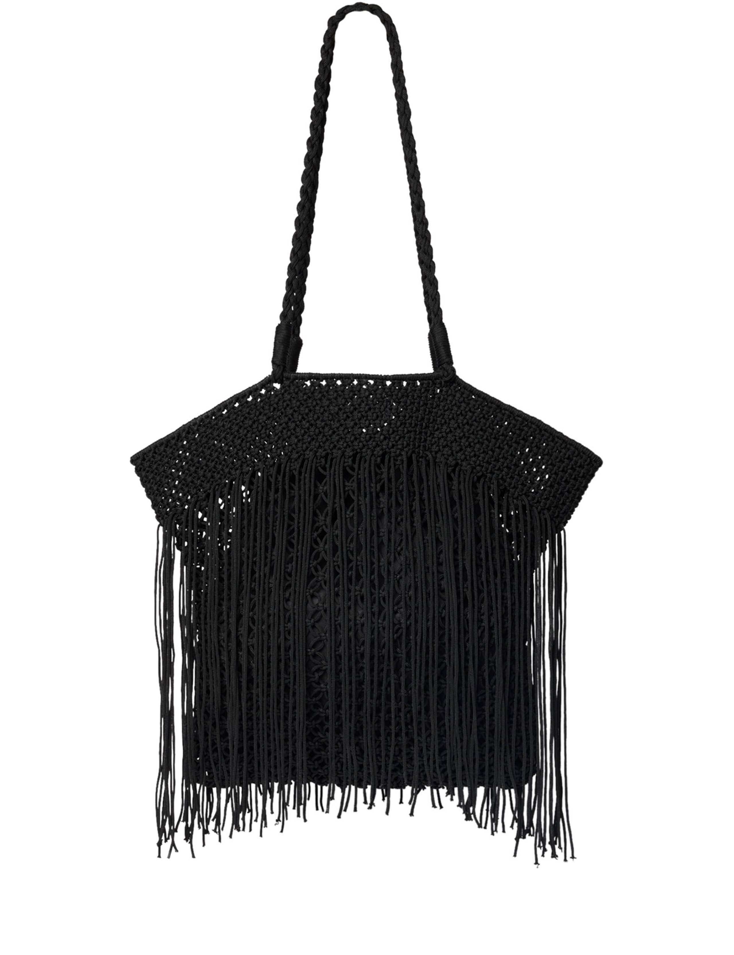 Woven Fringed Tote Bag 2 of 6