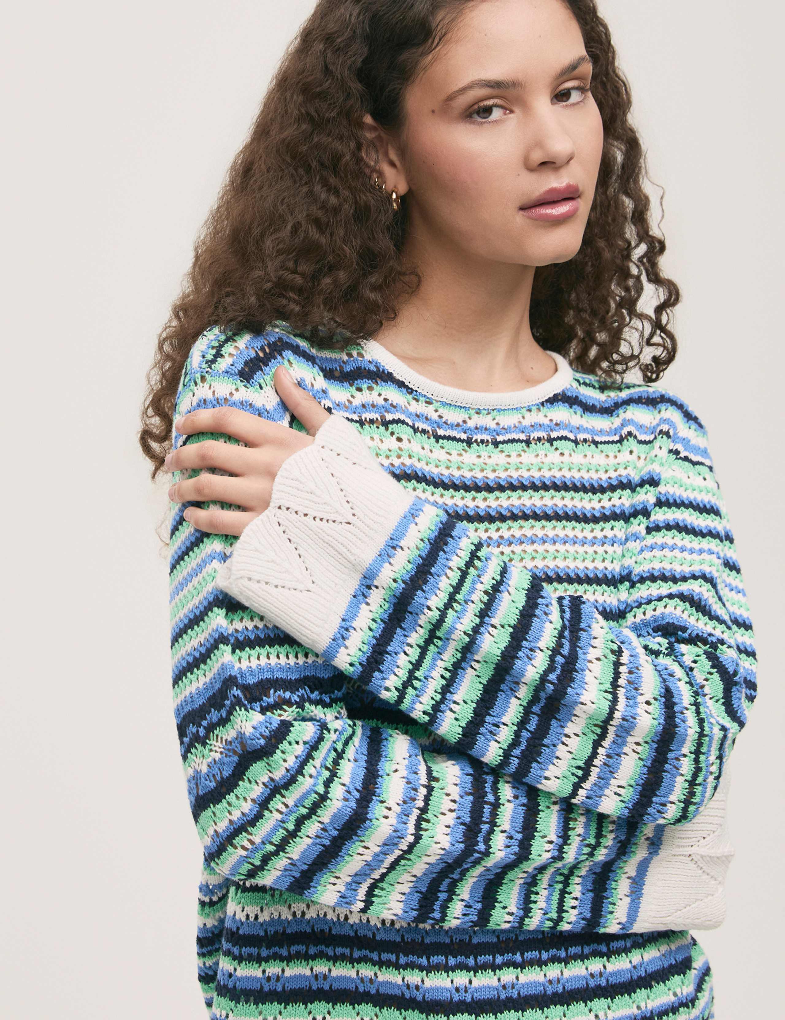 Pure Cotton Striped Knitted Top 3 of 4
