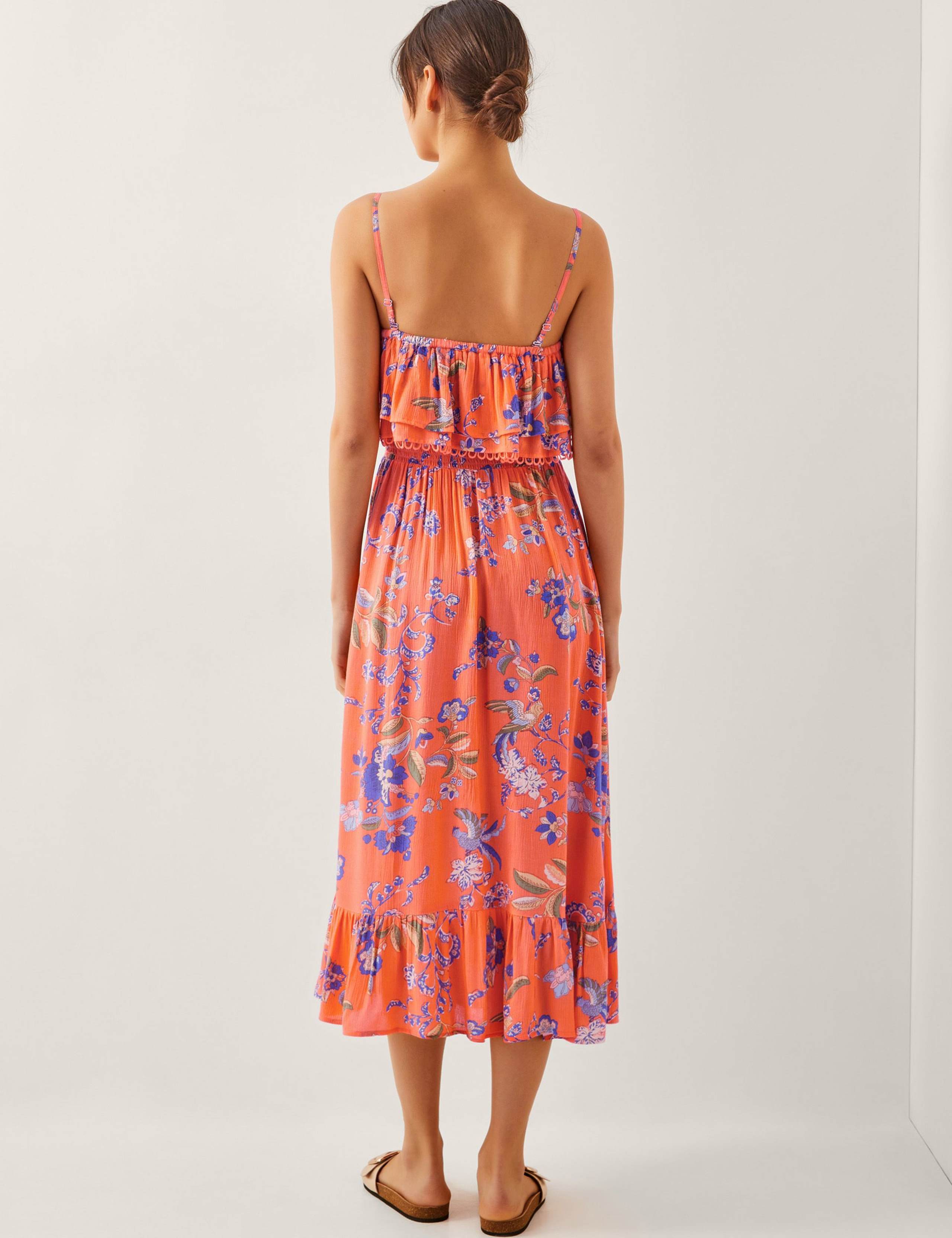 Floral Square Neck Midi Waisted Dress 2 of 4