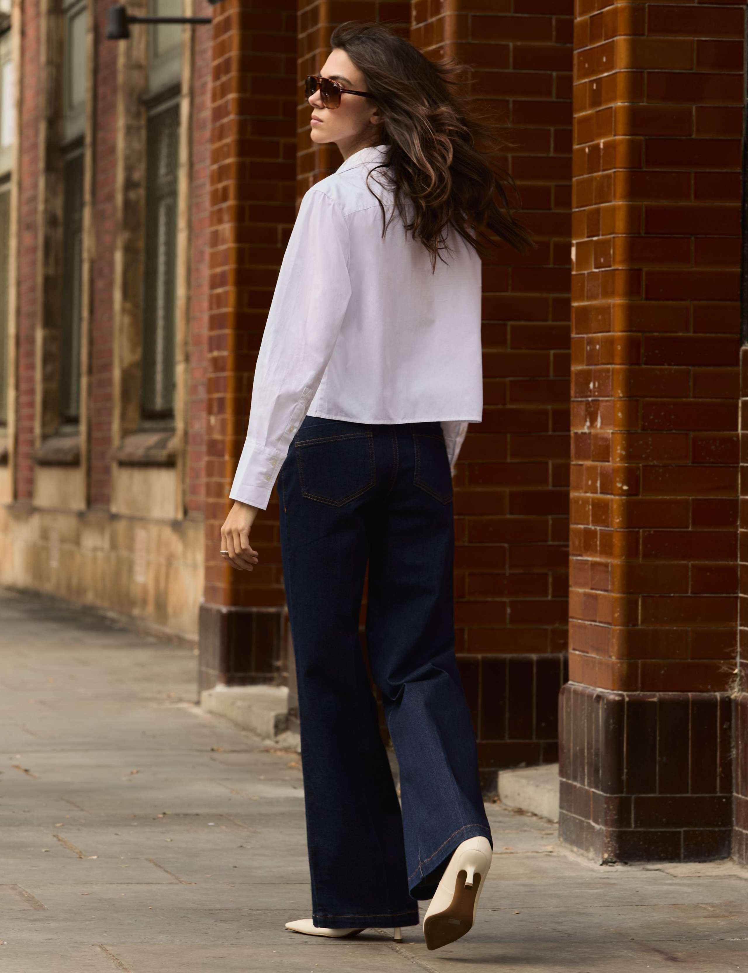 Pure Cotton Button Through Cropped Shirt 5 of 6