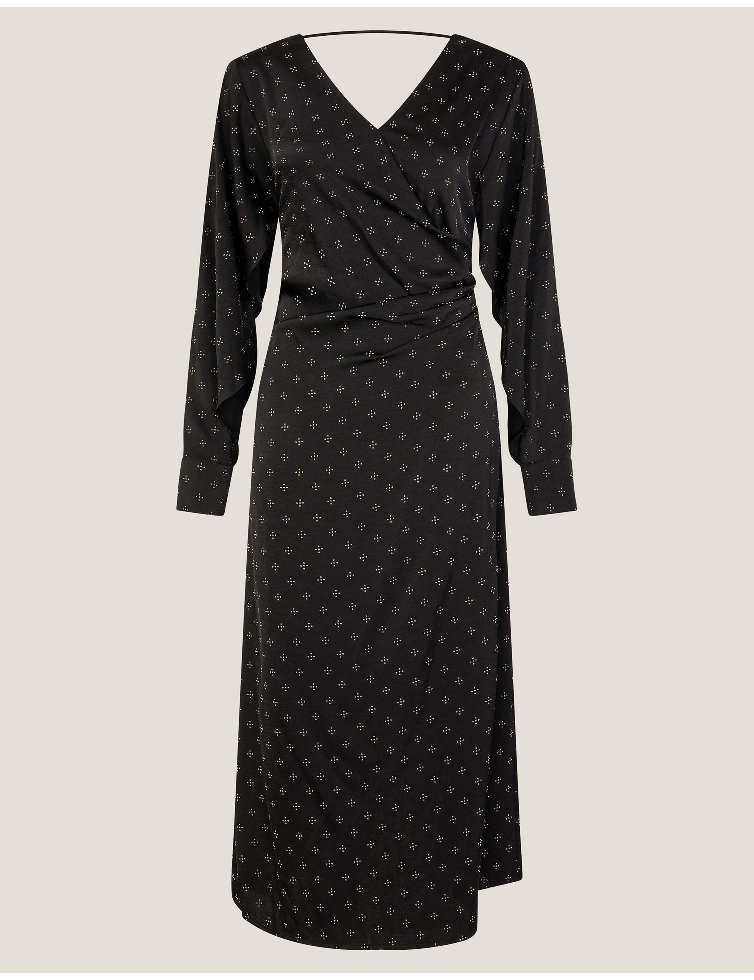 Embroidered V-Neck Midi Tea Dress 2 of 5