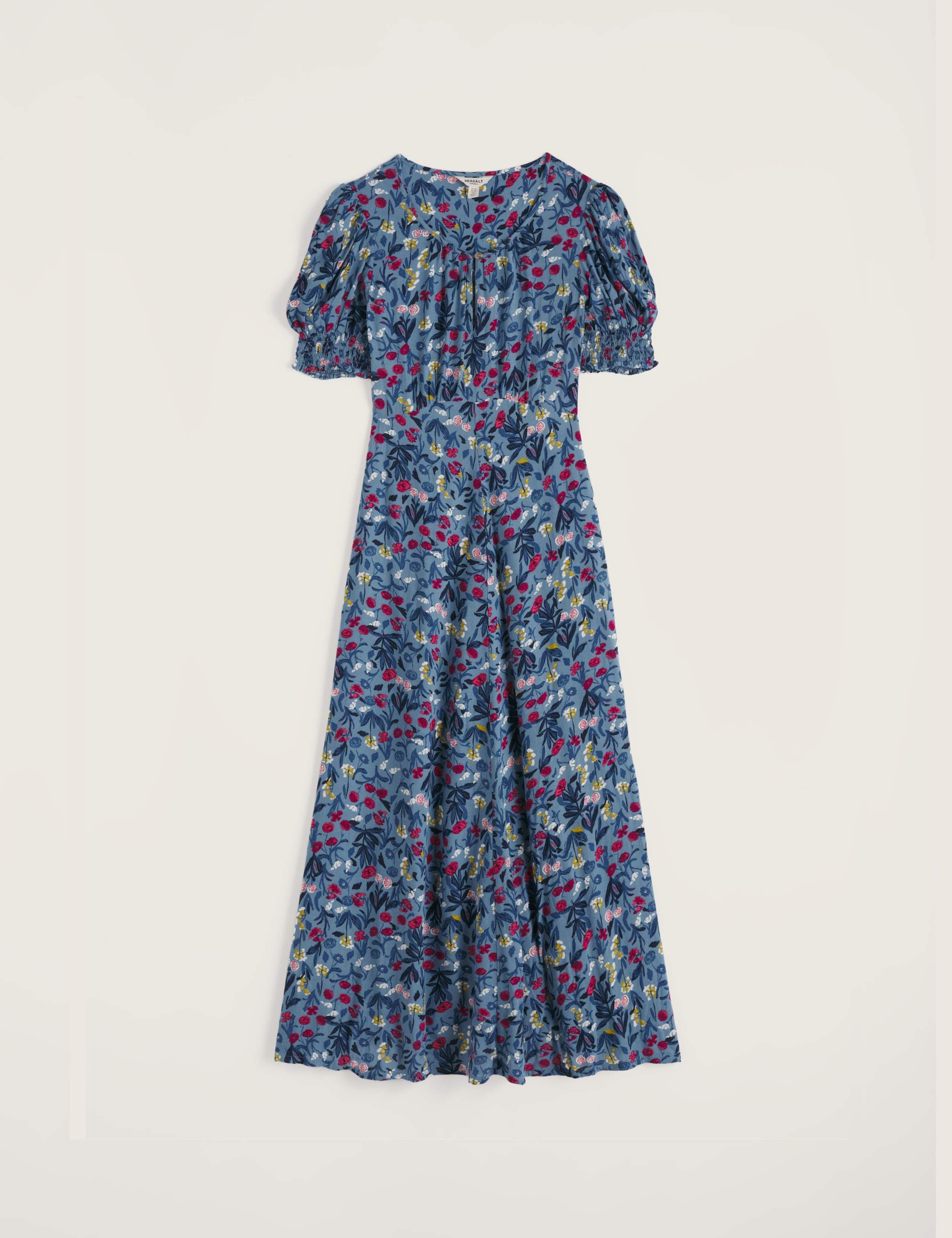 Floral Puff Sleeve Midi Skater Dress 2 of 5