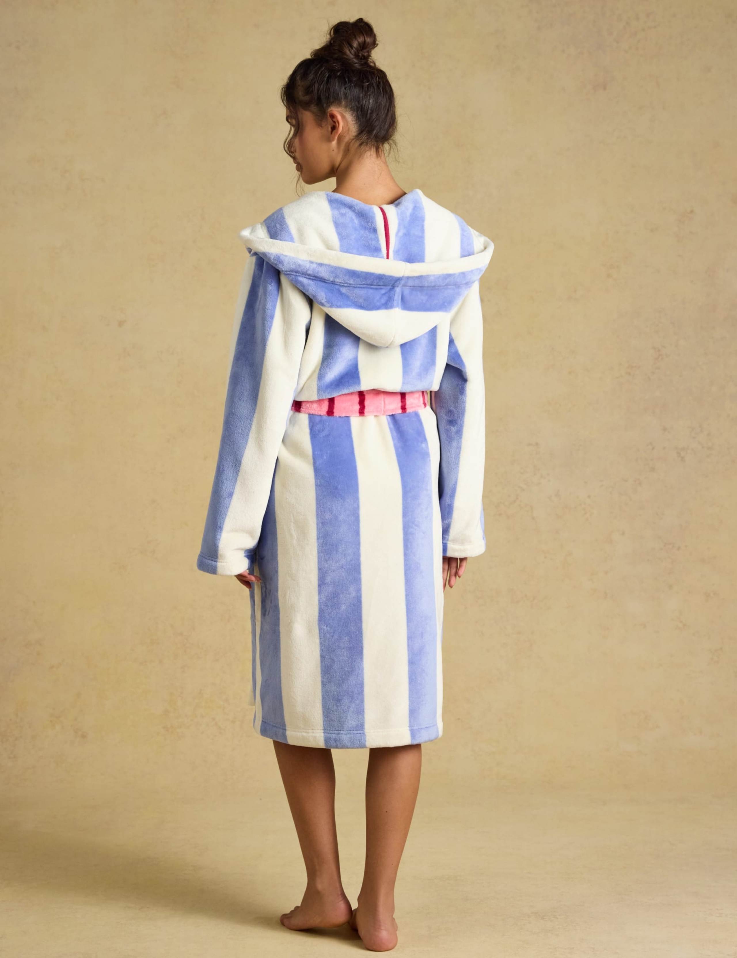Fleece Striped Hooded Dressing Gown 6 of 7