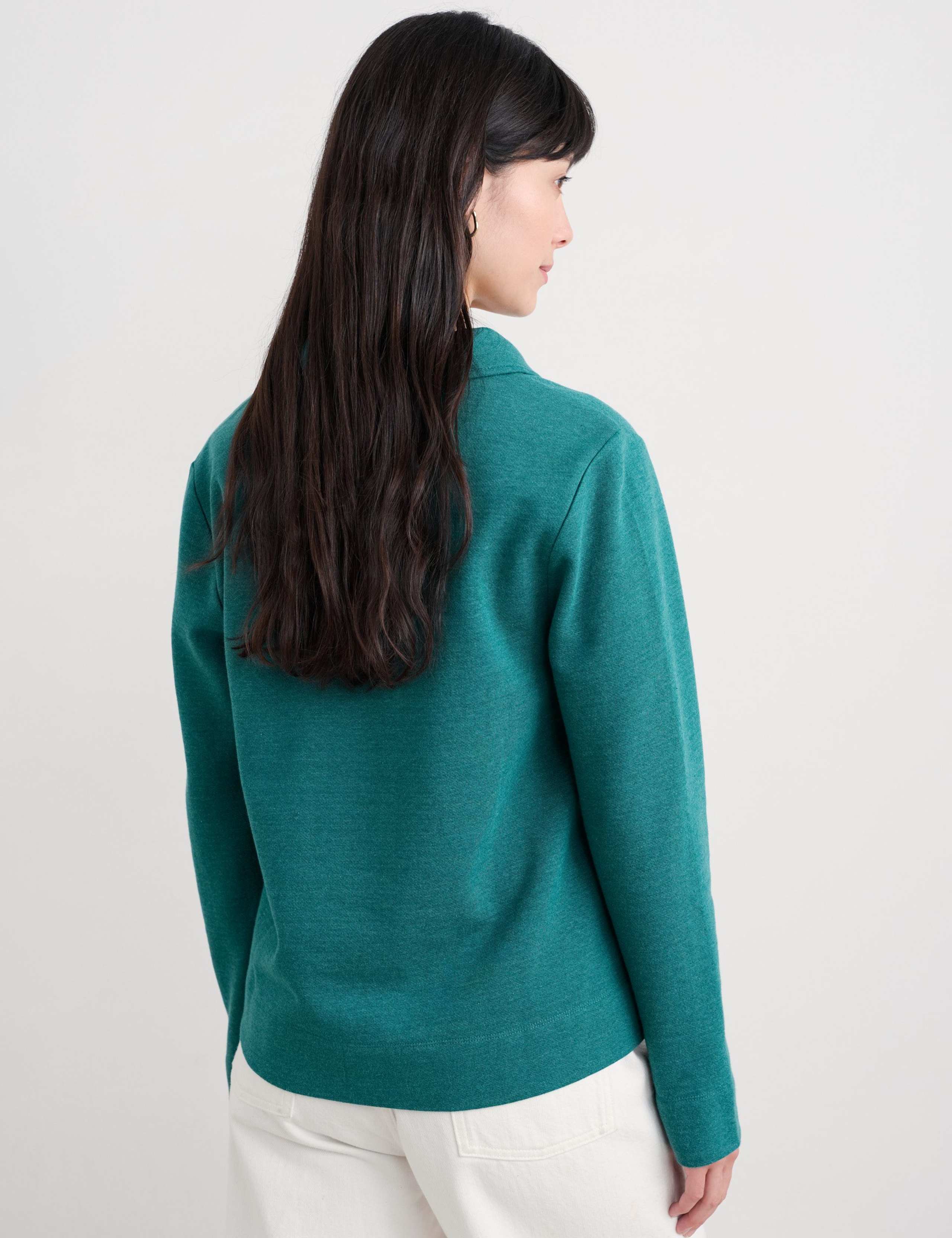 Pure Cotton V-Neck Collared Sweatshirt 3 of 5