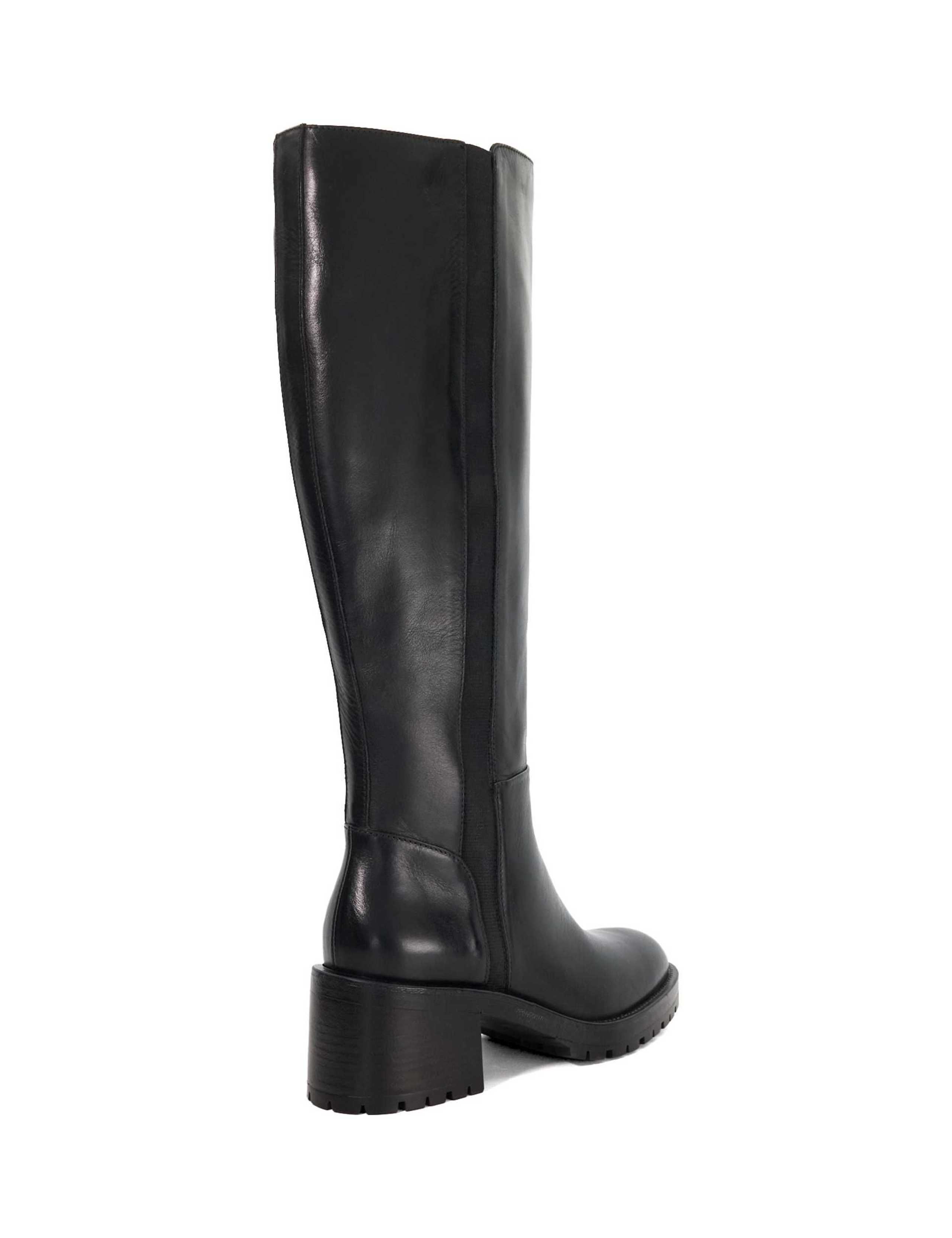Leather Block Heel Knee High Boots 4 of 5