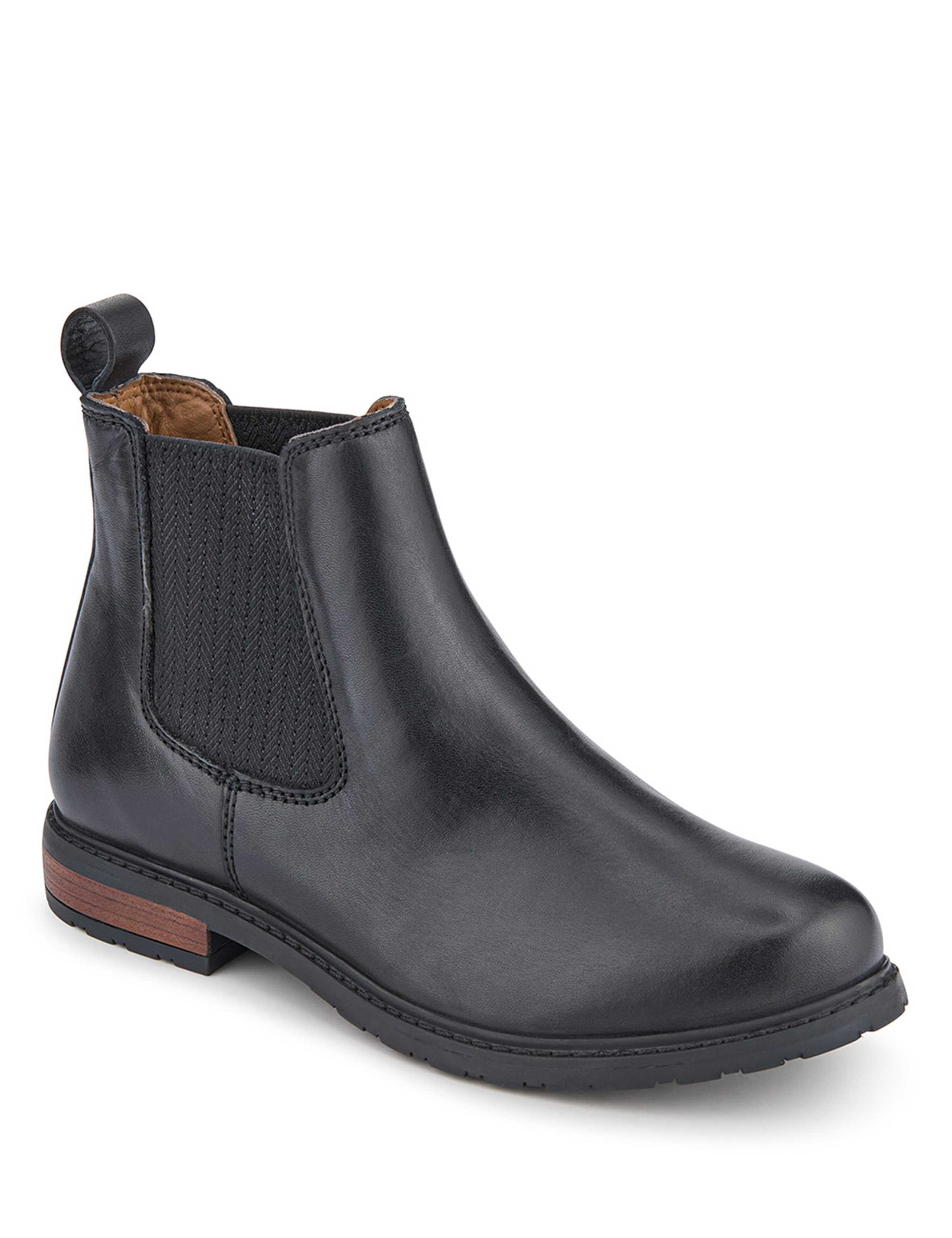 Wide Fit Leather Chelsea Block Heel Boots 3 of 6