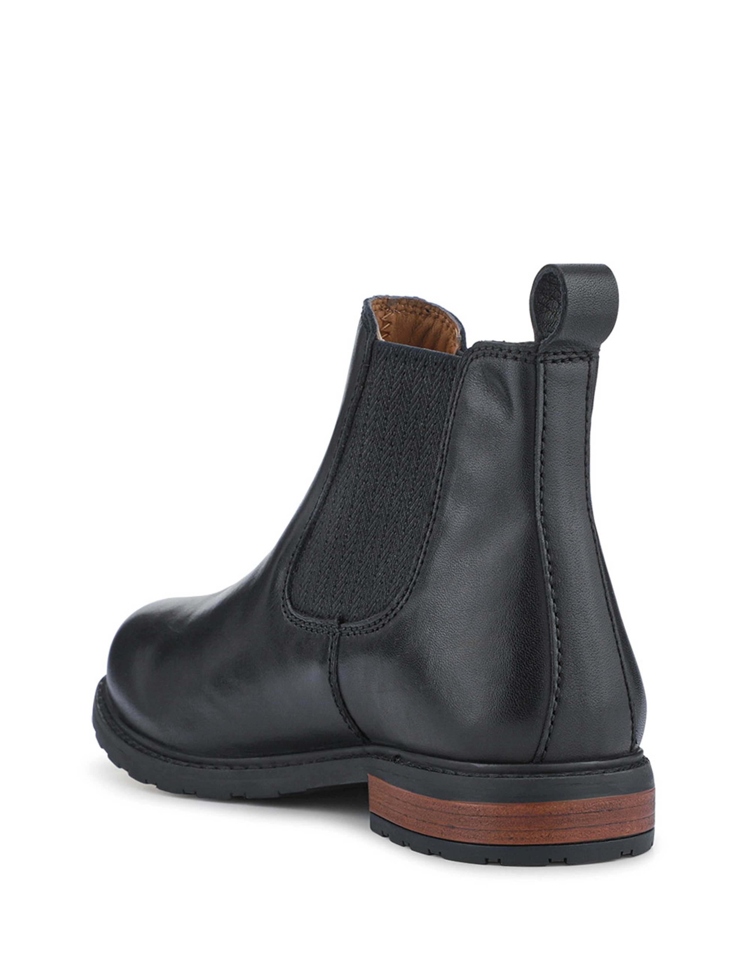 Wide Fit Leather Chelsea Block Heel Boots 5 of 6