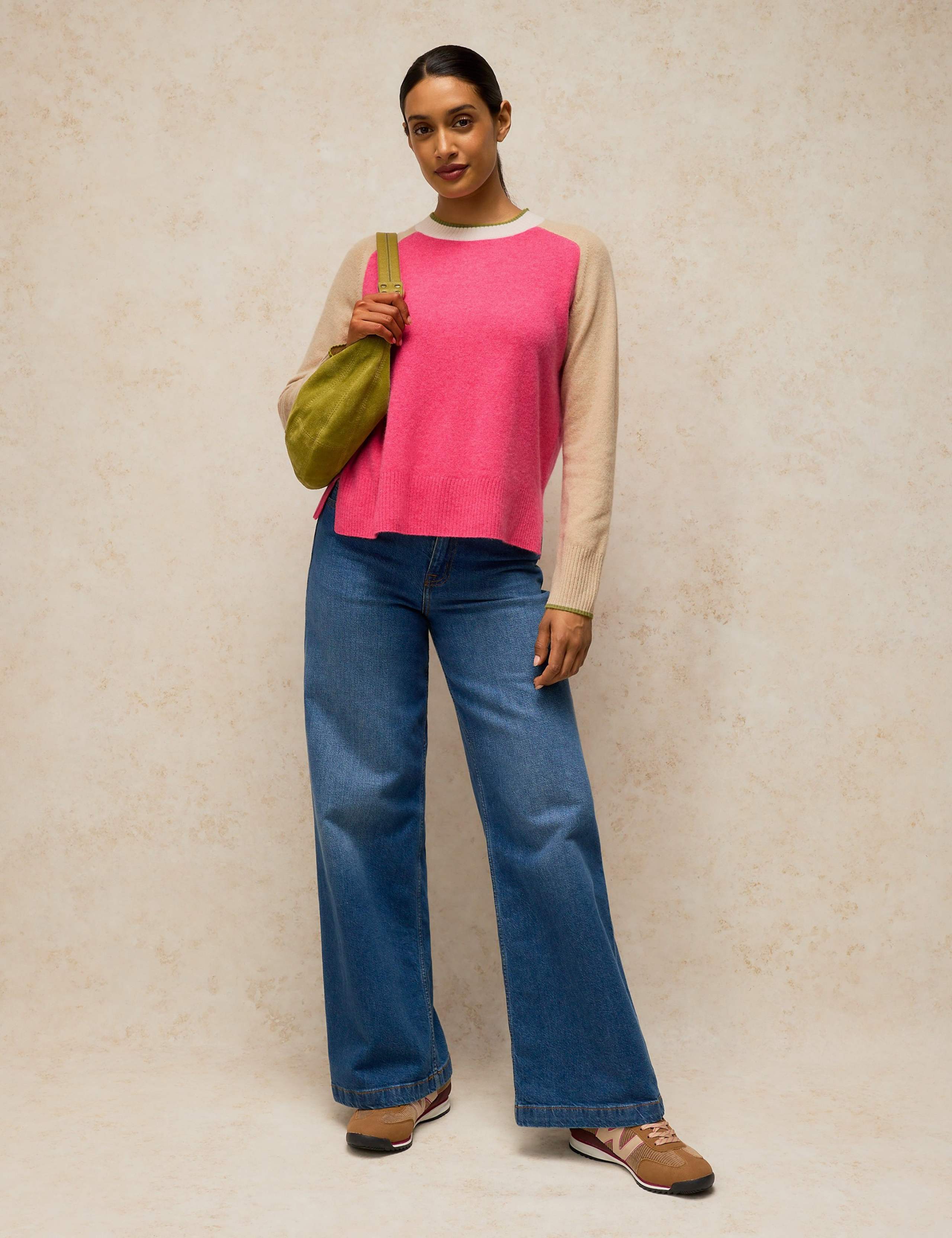 Pure Cashmere Colour Block Jumper 1 of 6