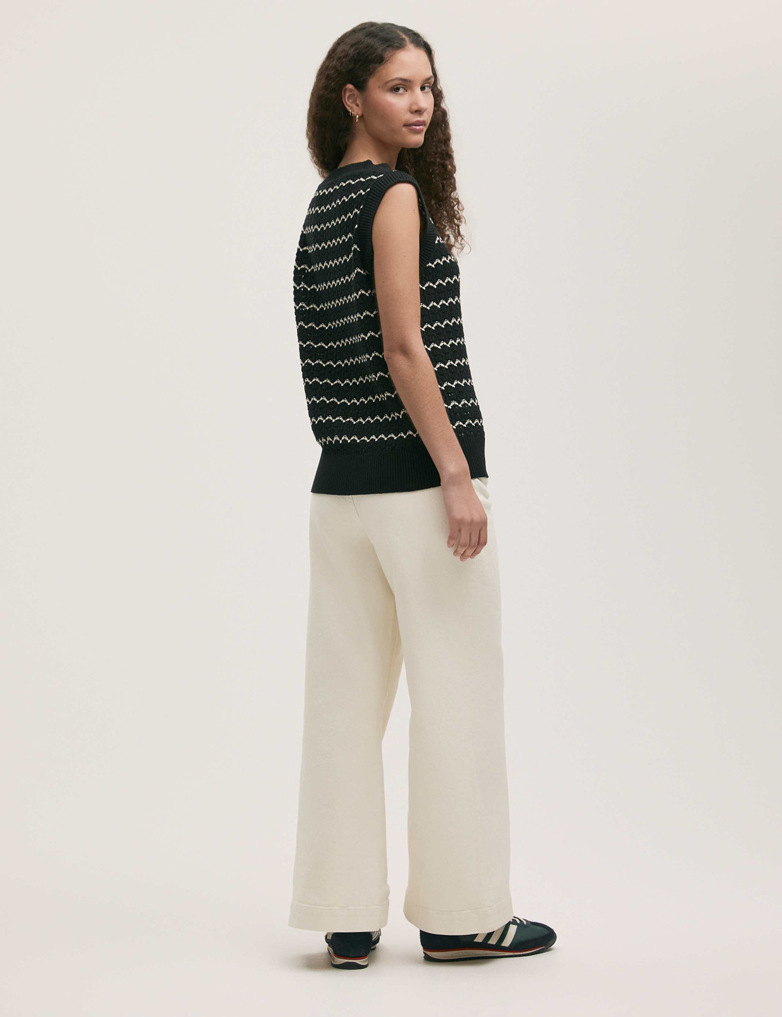 Cotton Rich Striped Knitted Vest 2 of 4