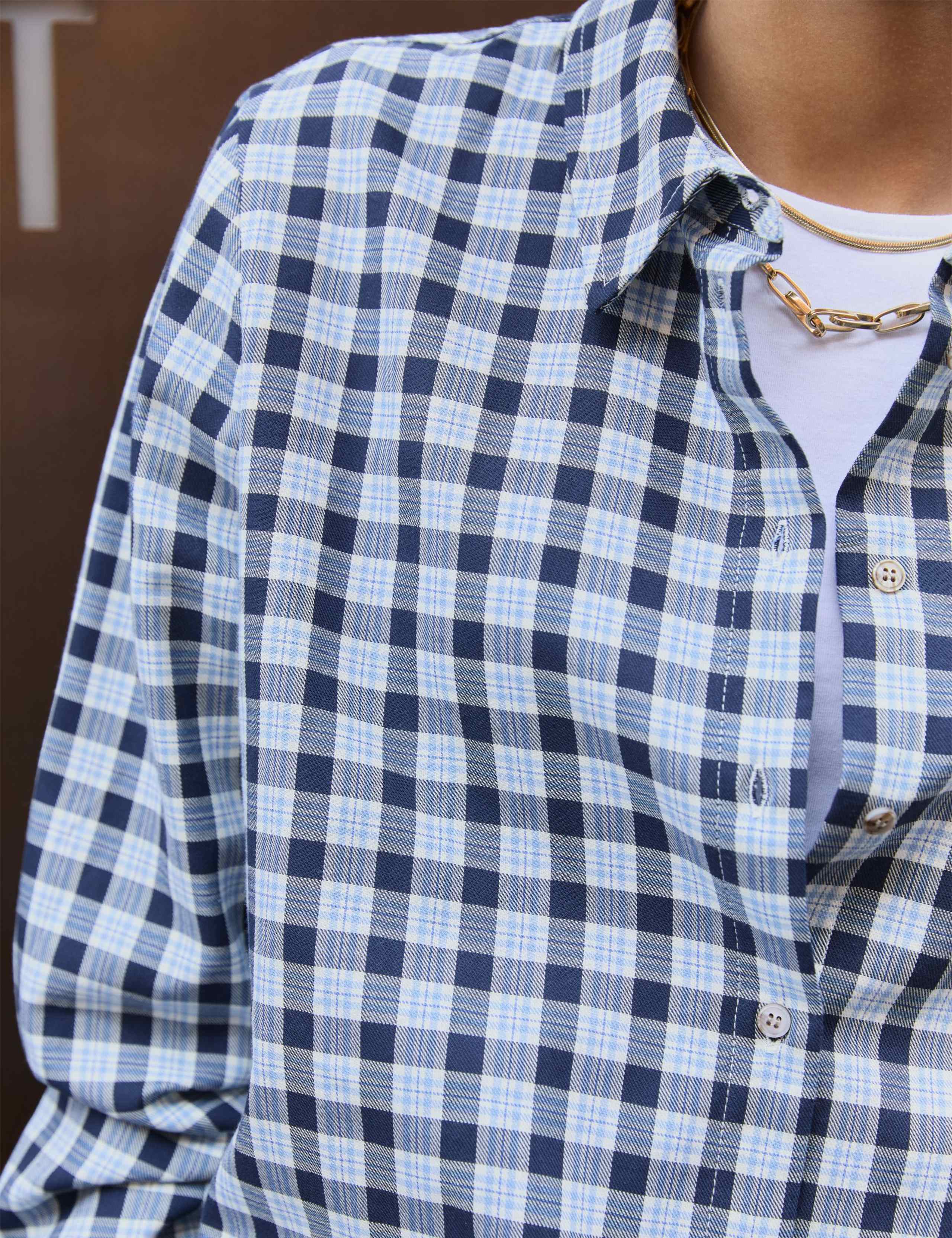Cotton Rich Checked Collared Shirt 3 of 7