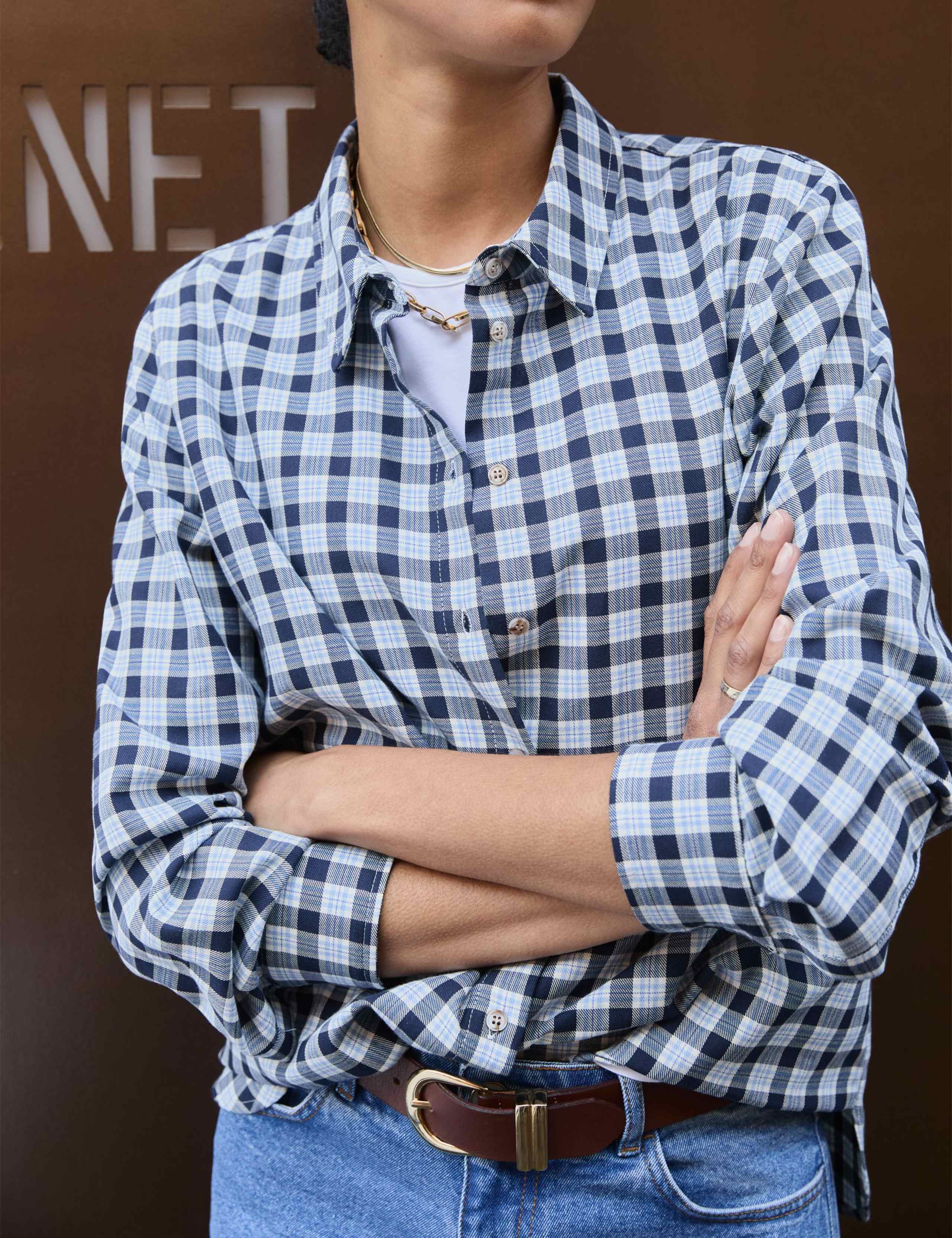Cotton Rich Checked Collared Shirt 7 of 7