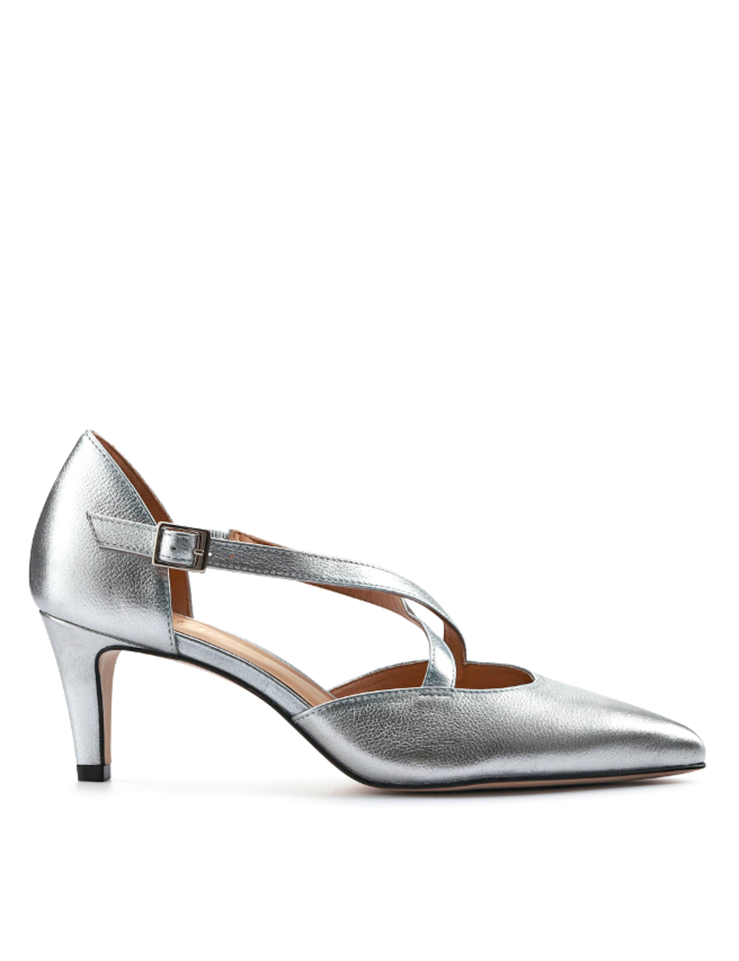 Leather Strappy Kitten Heel Pointed Court Shoes 2 of 7