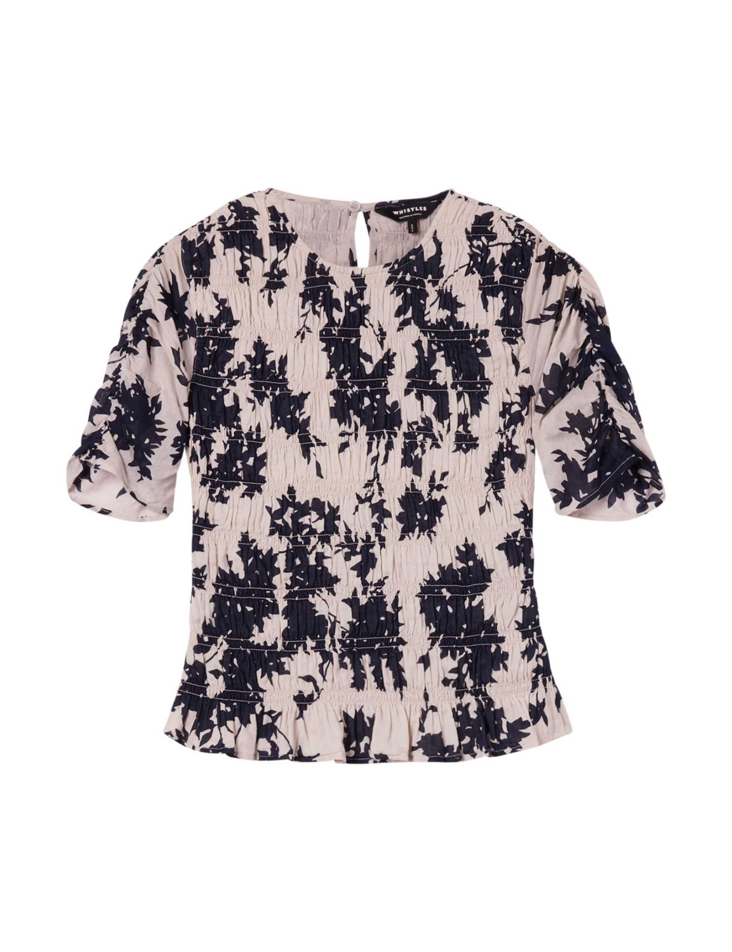 Pure Cotton Floral Shirred Top 2 of 5
