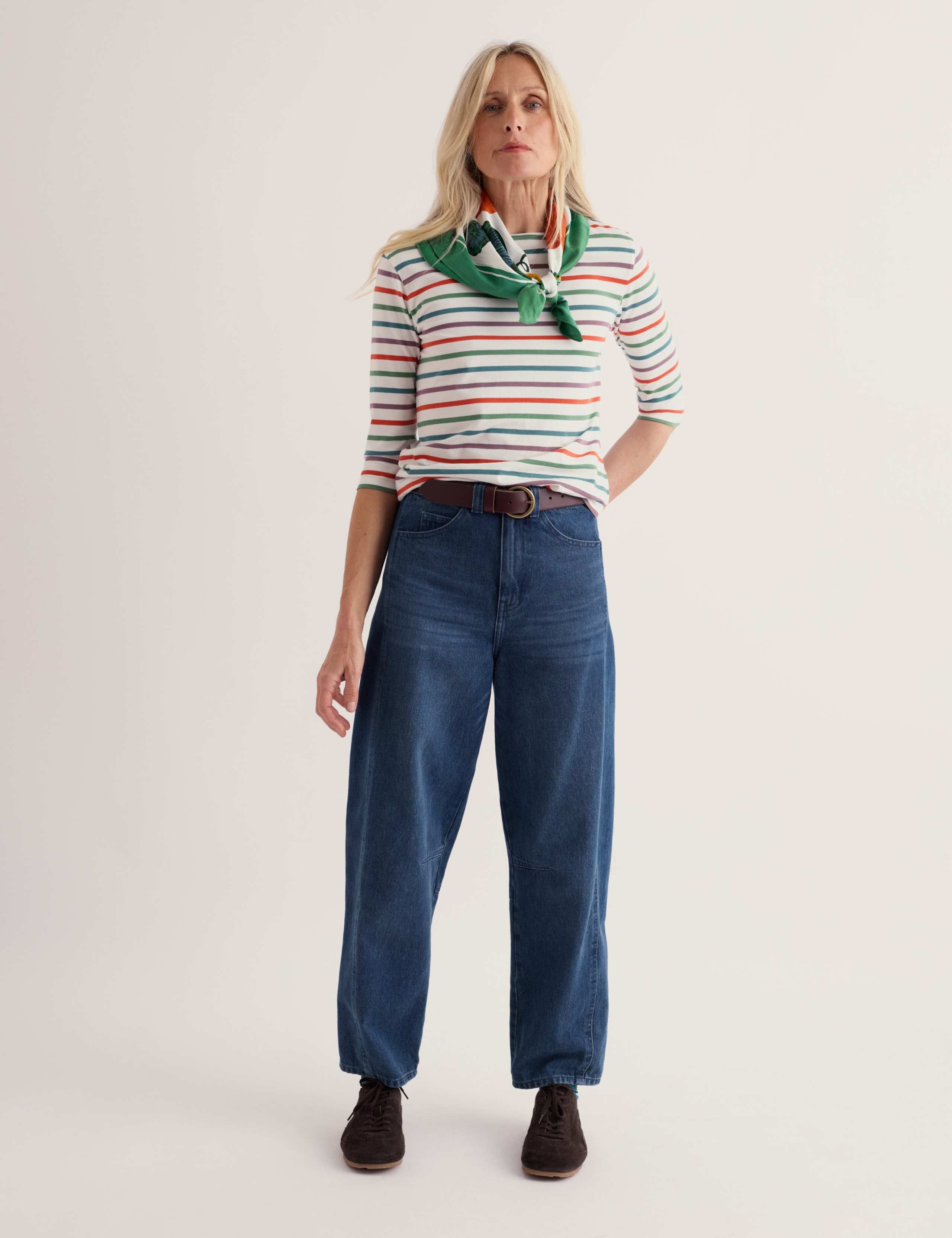 High Waisted Barrel Leg Ankle Grazer Jeans 3 of 6