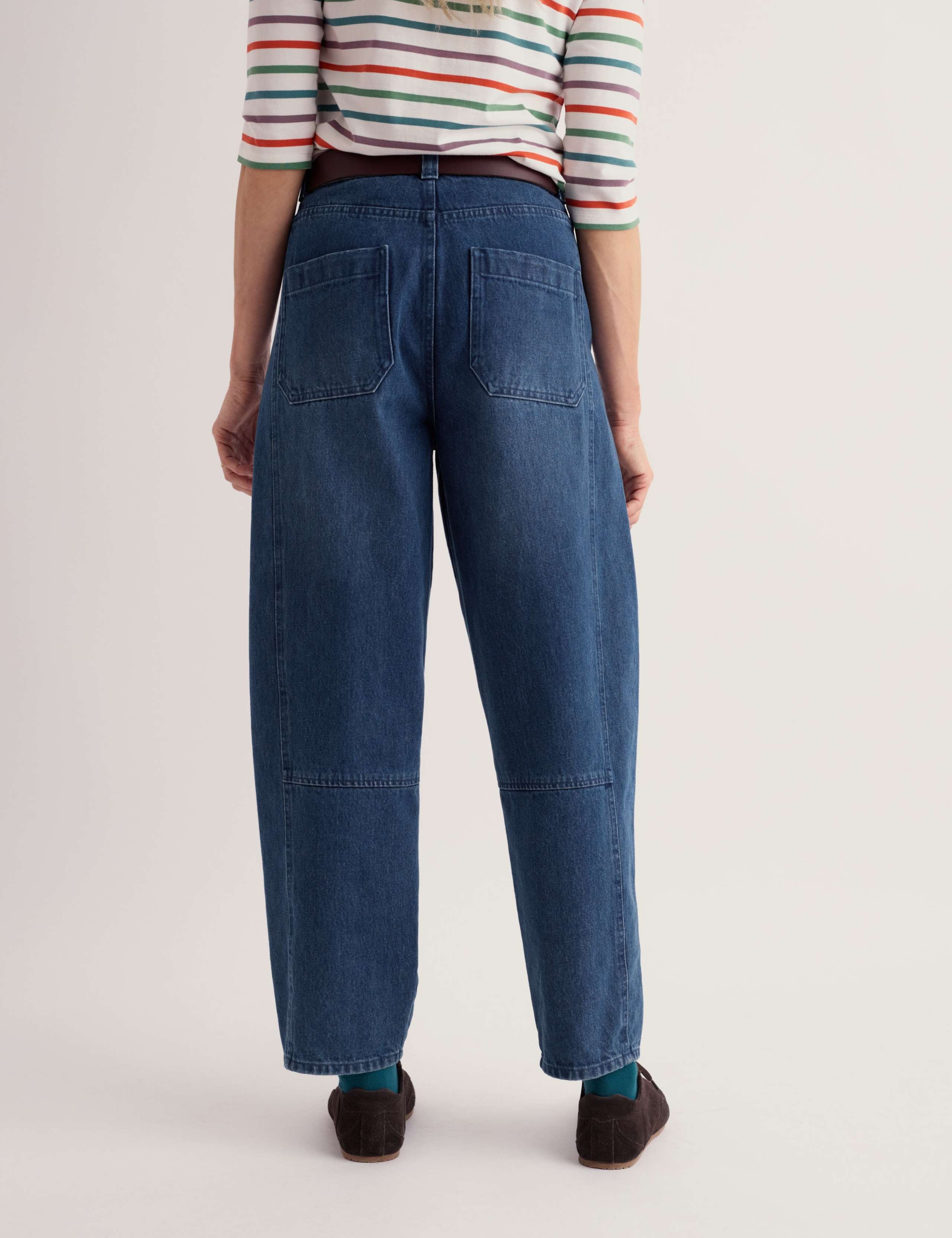 High Waisted Barrel Leg Ankle Grazer Jeans 5 of 6