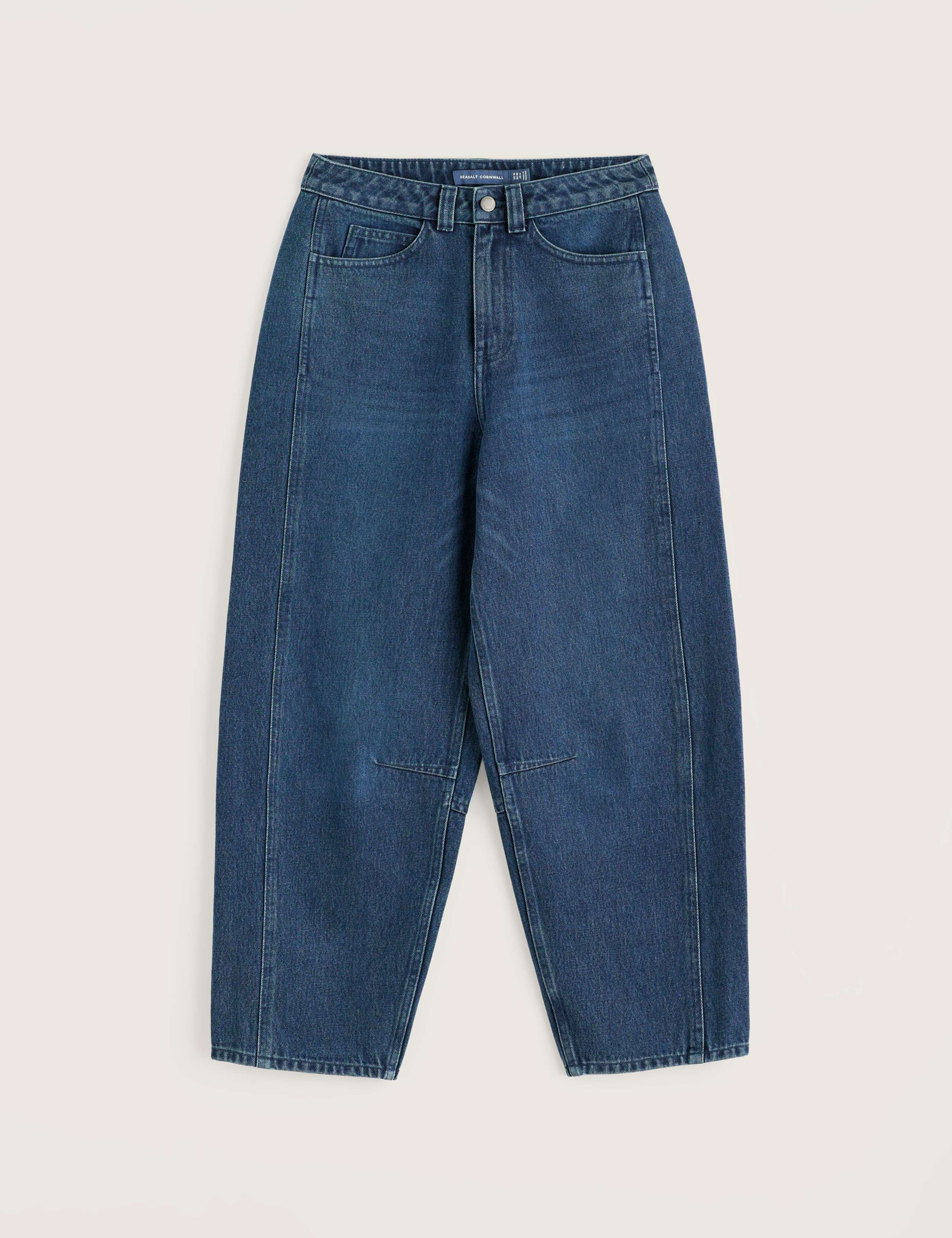 High Waisted Barrel Leg Ankle Grazer Jeans 2 of 6
