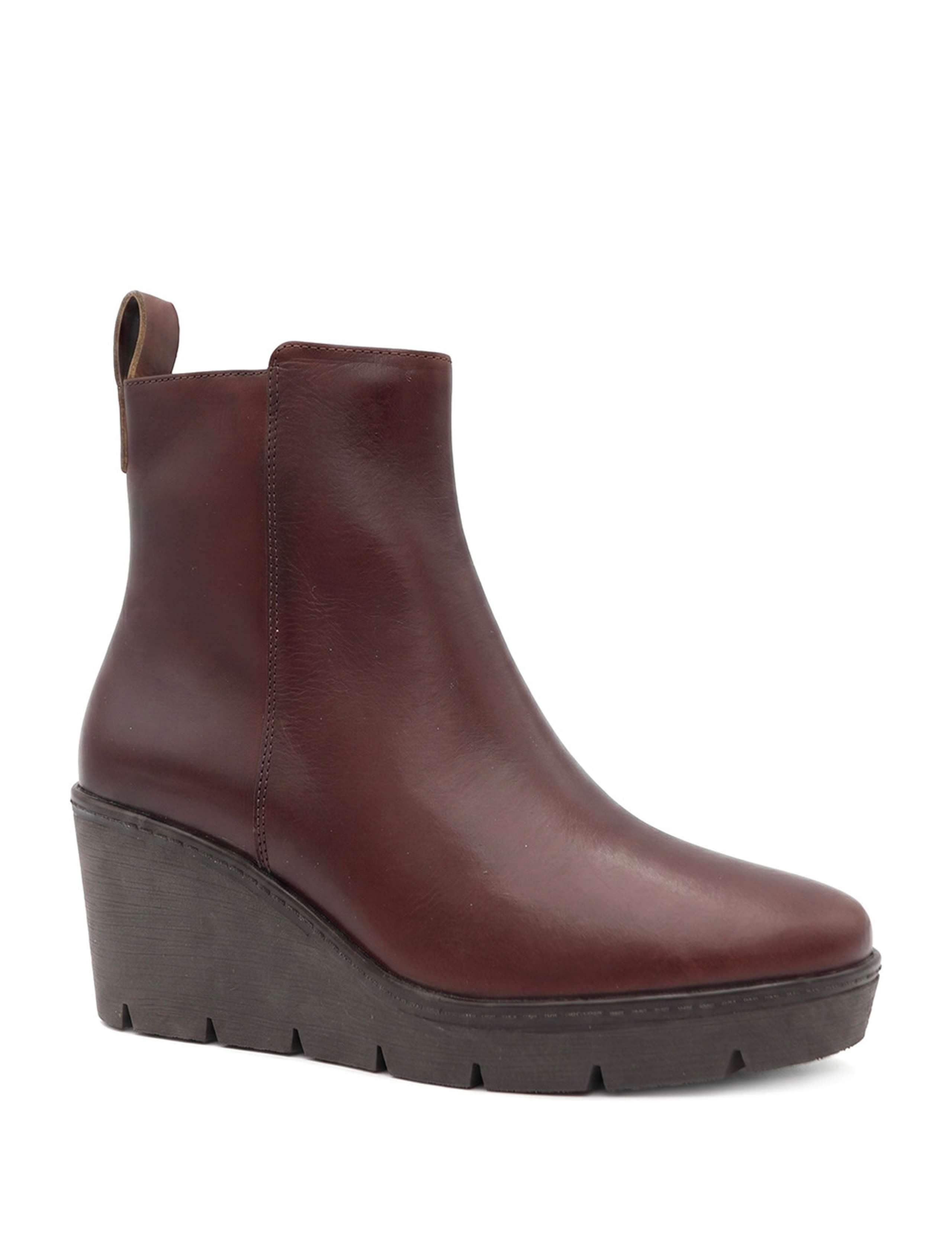 Leather Wedge Heel Ankle Boots 2 of 5