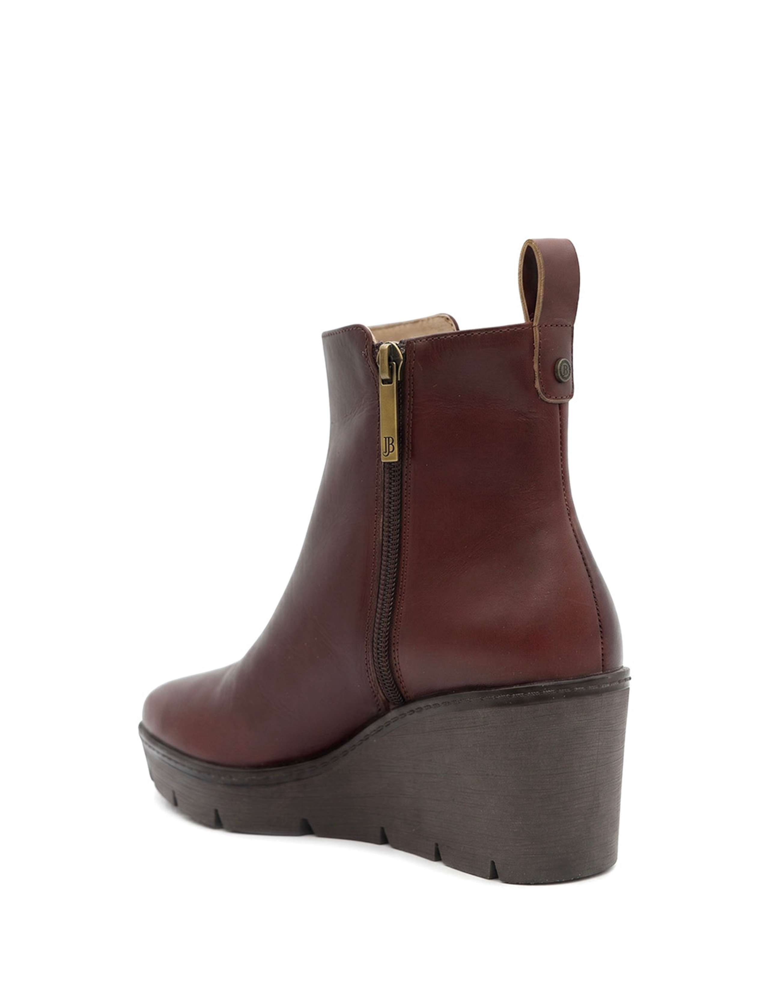 Leather Wedge Heel Ankle Boots 3 of 5
