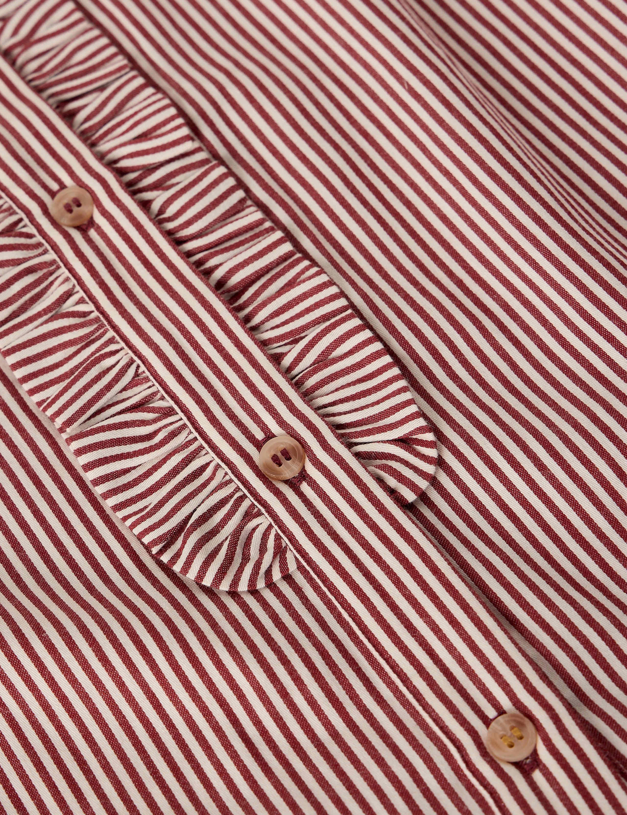 Pure Cotton Collared Frill Detail Shirt 6 of 7