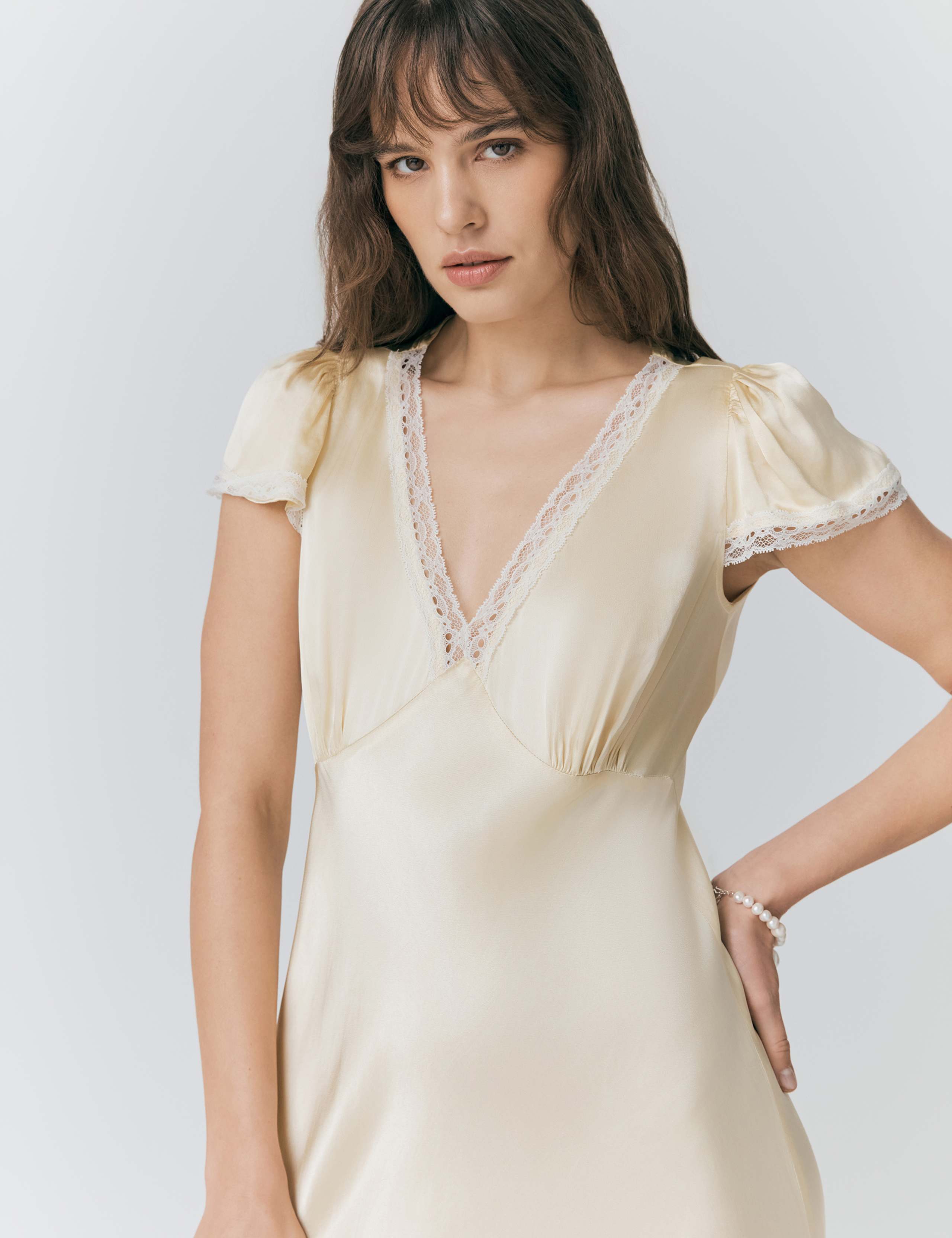 Satin V-Neck Midaxi Tea Dress 4 of 5