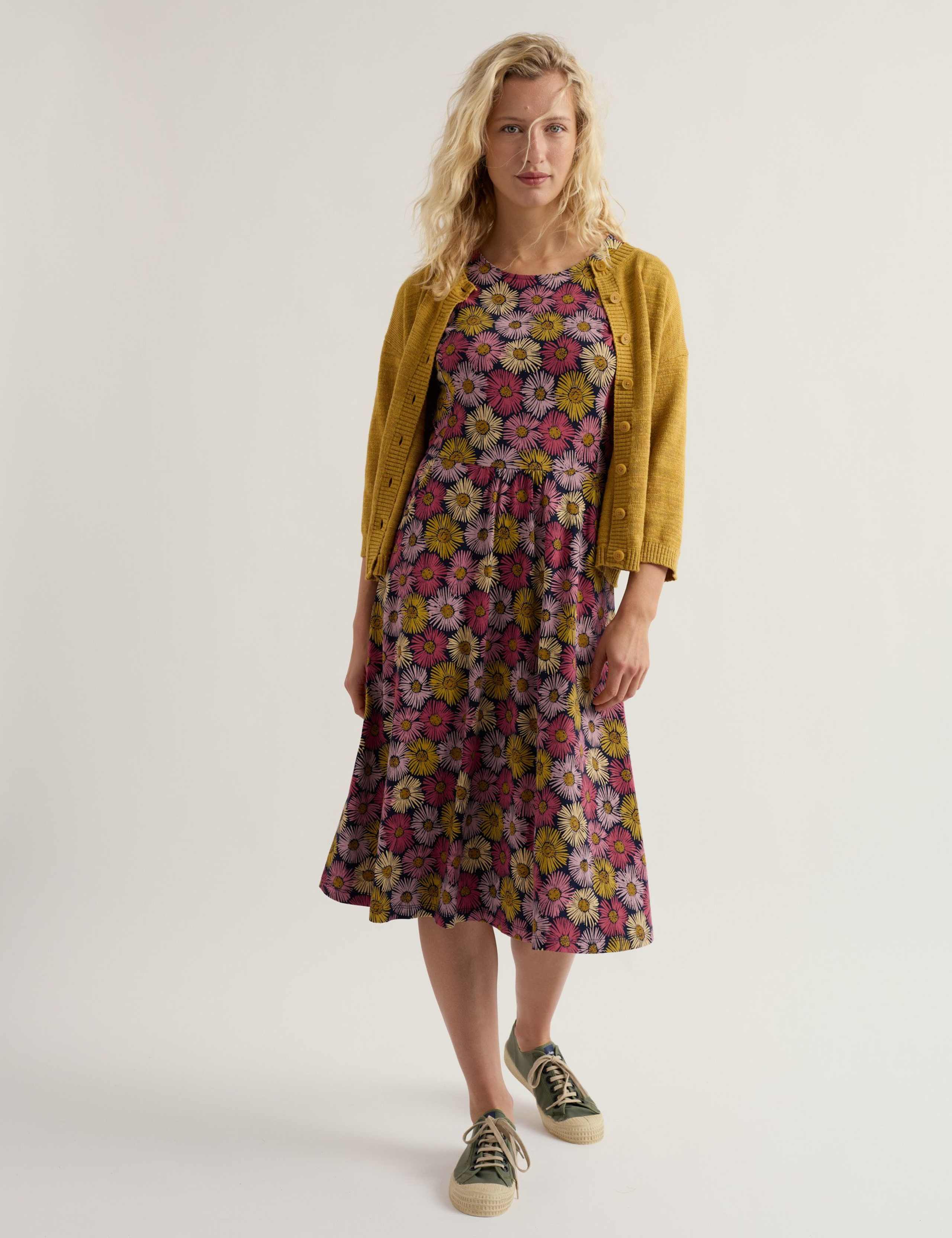 Cotton Rich Floral Knee Length T-Shirt Dress 3 of 5