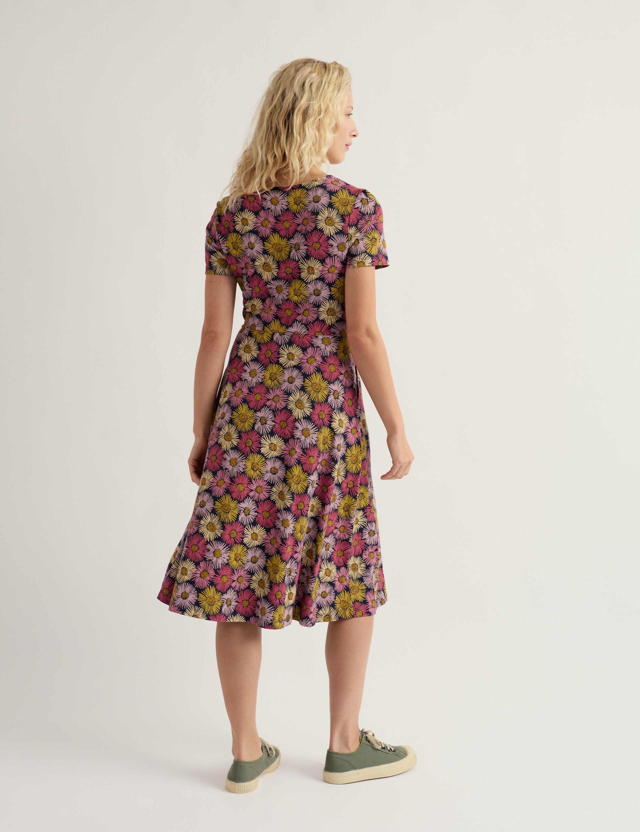 Cotton Rich Floral Knee Length T-Shirt Dress 4 of 5