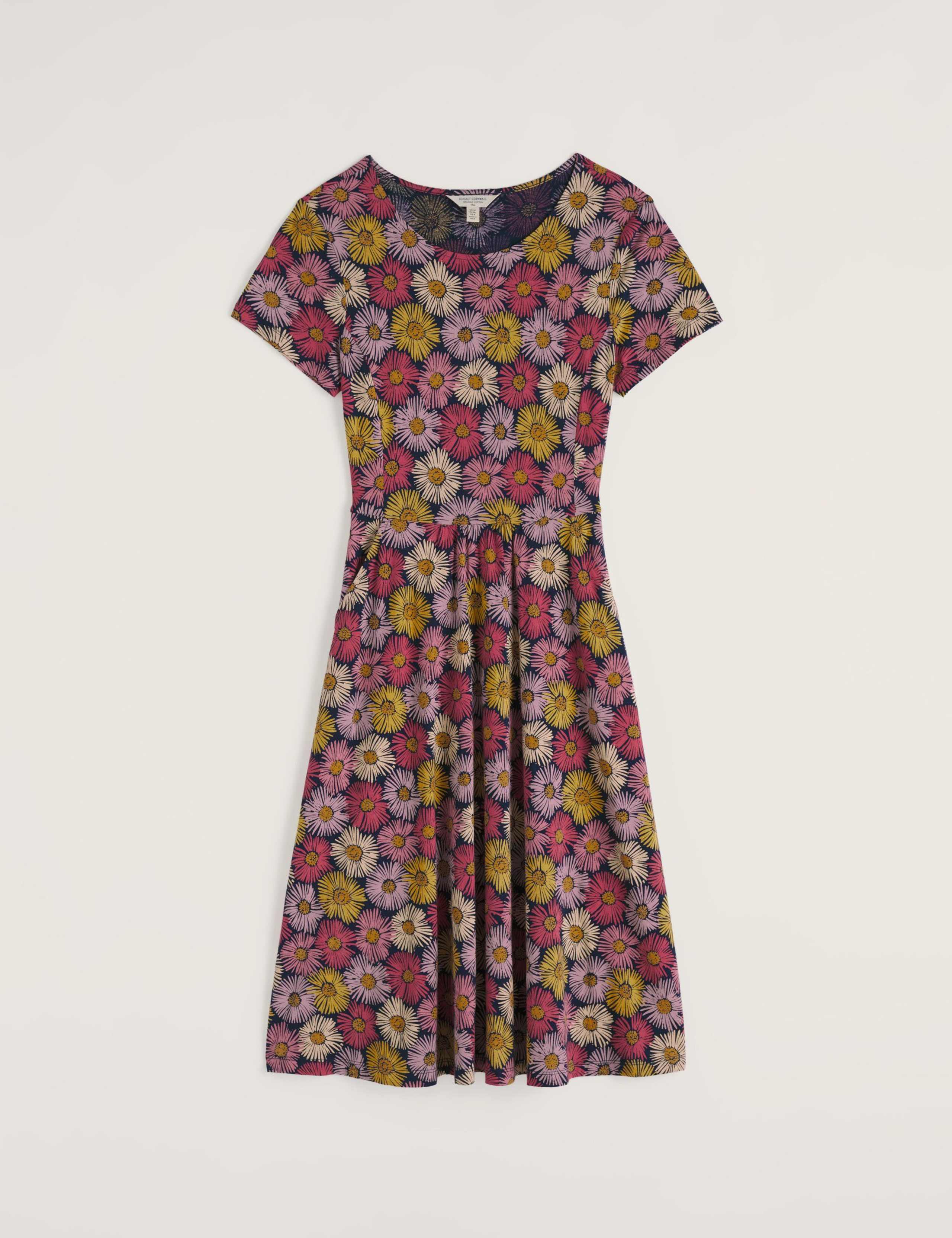 Cotton Rich Floral Knee Length T-Shirt Dress 2 of 5