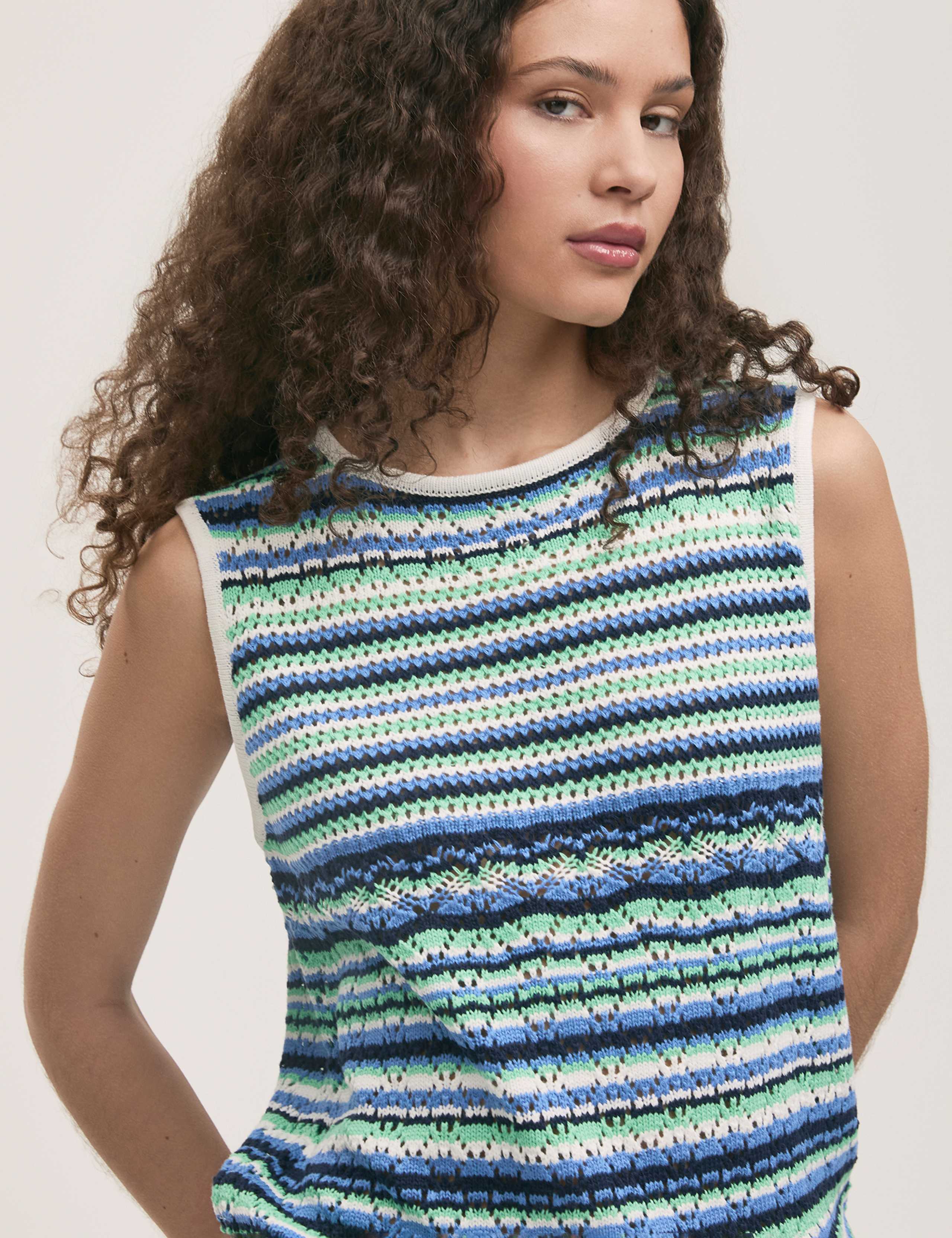 Pure Cotton Broderie Knitted Vest 4 of 4