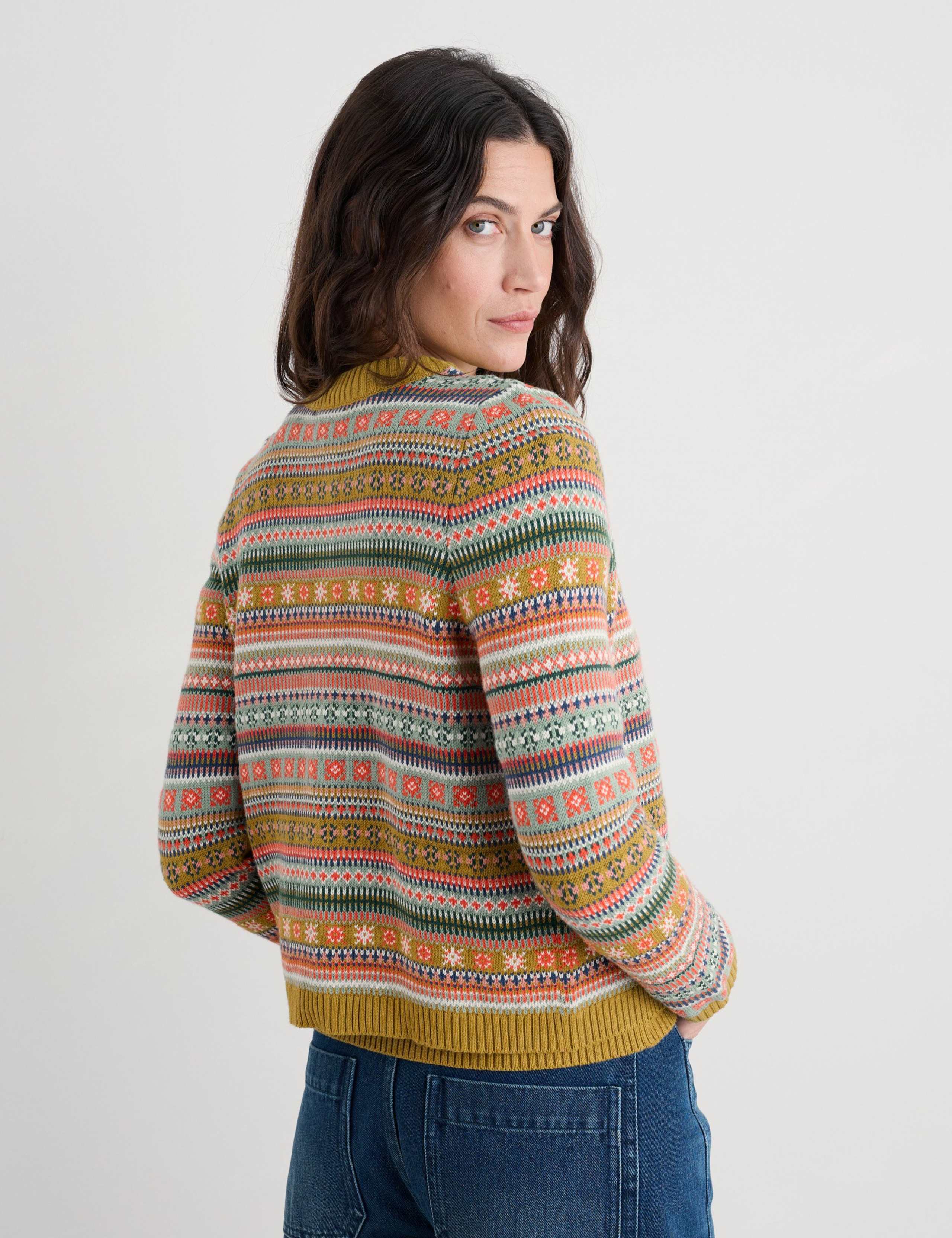 Pure Cotton Fair Isle Button Front Cardigan 3 of 6