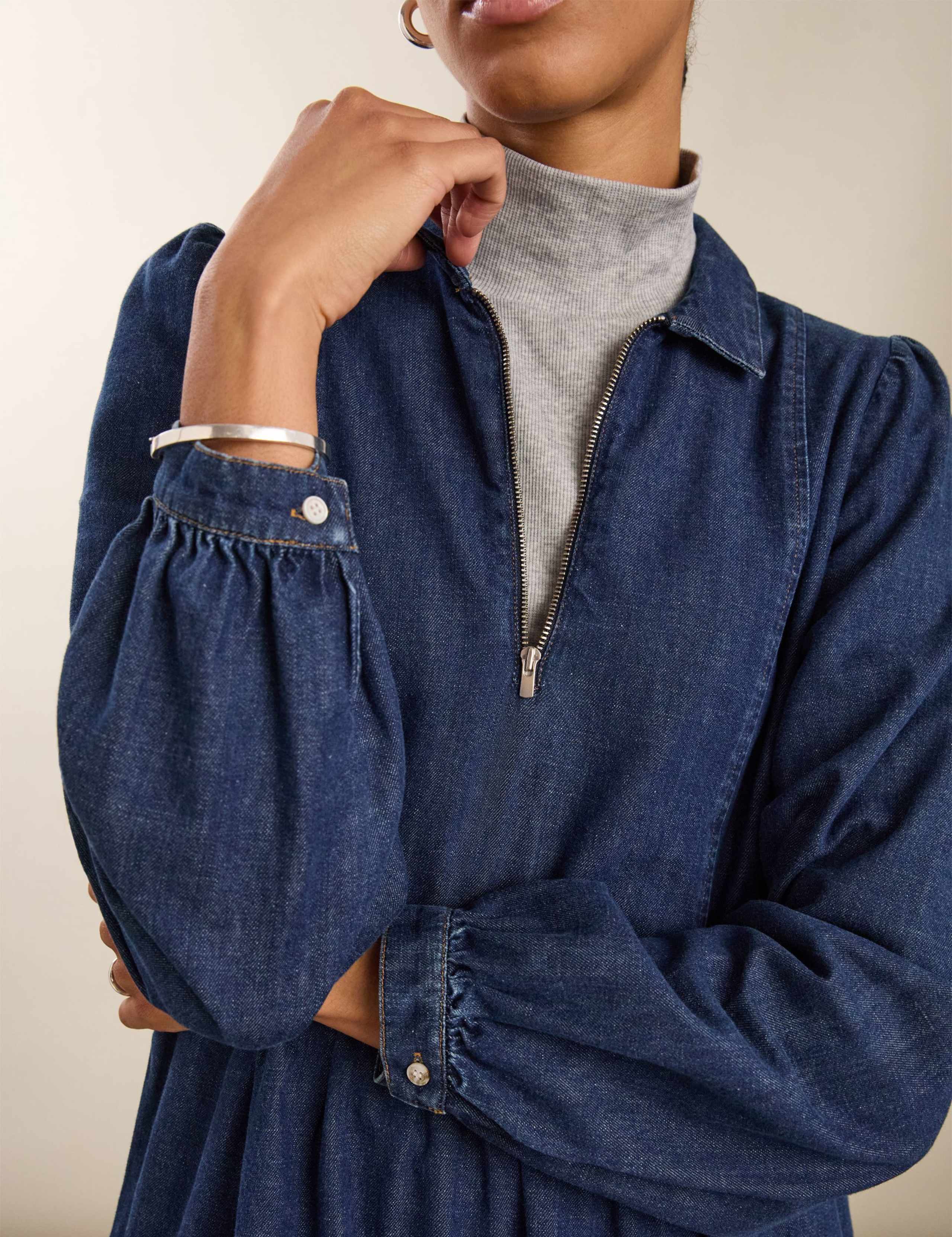 Pure Cotton Denim Midi Relaxed Dress 2 of 4