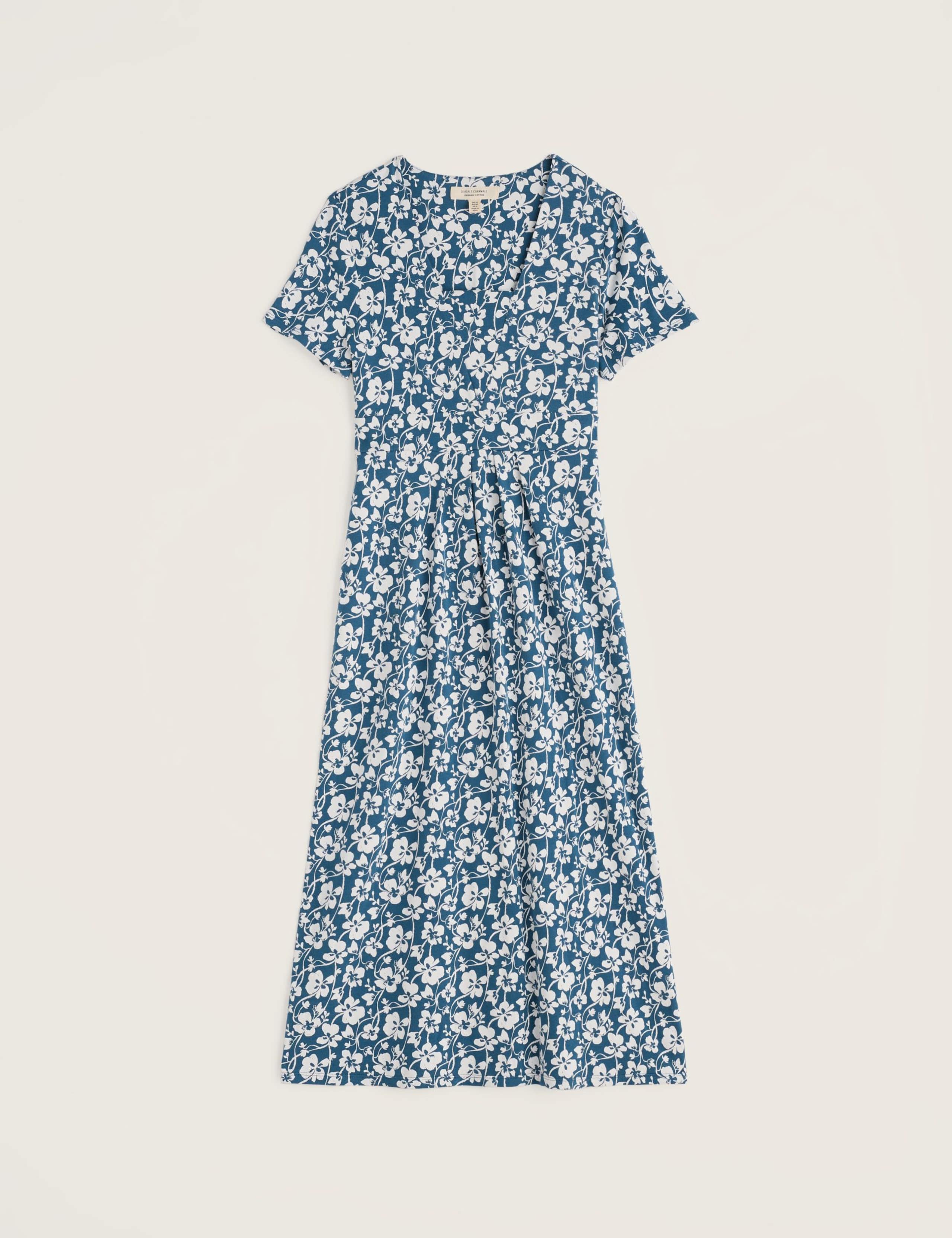 Cotton Rich Floral Midi Waisted Dress 2 of 5