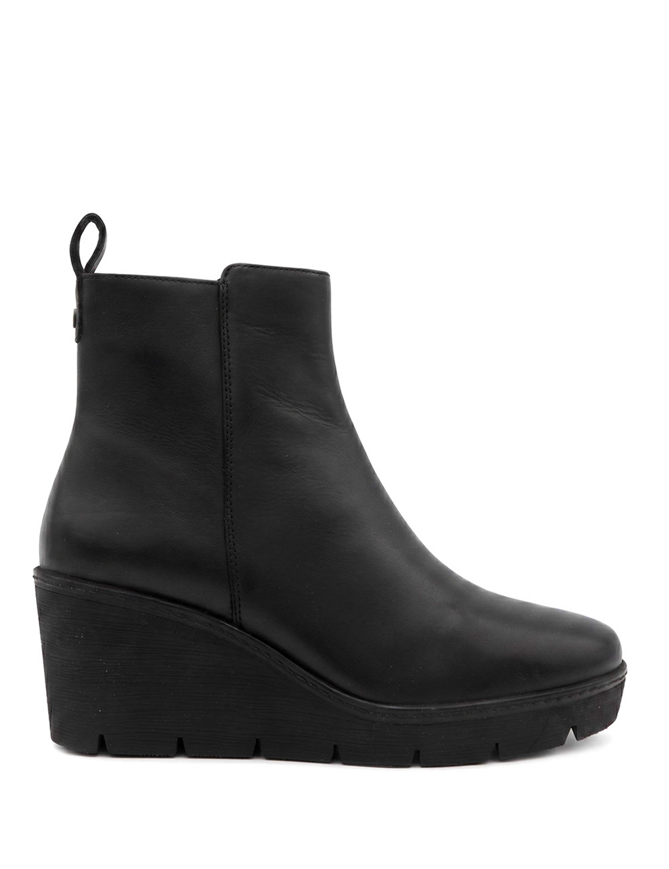 Leather Wedge Heel Ankle Boots 1 of 5
