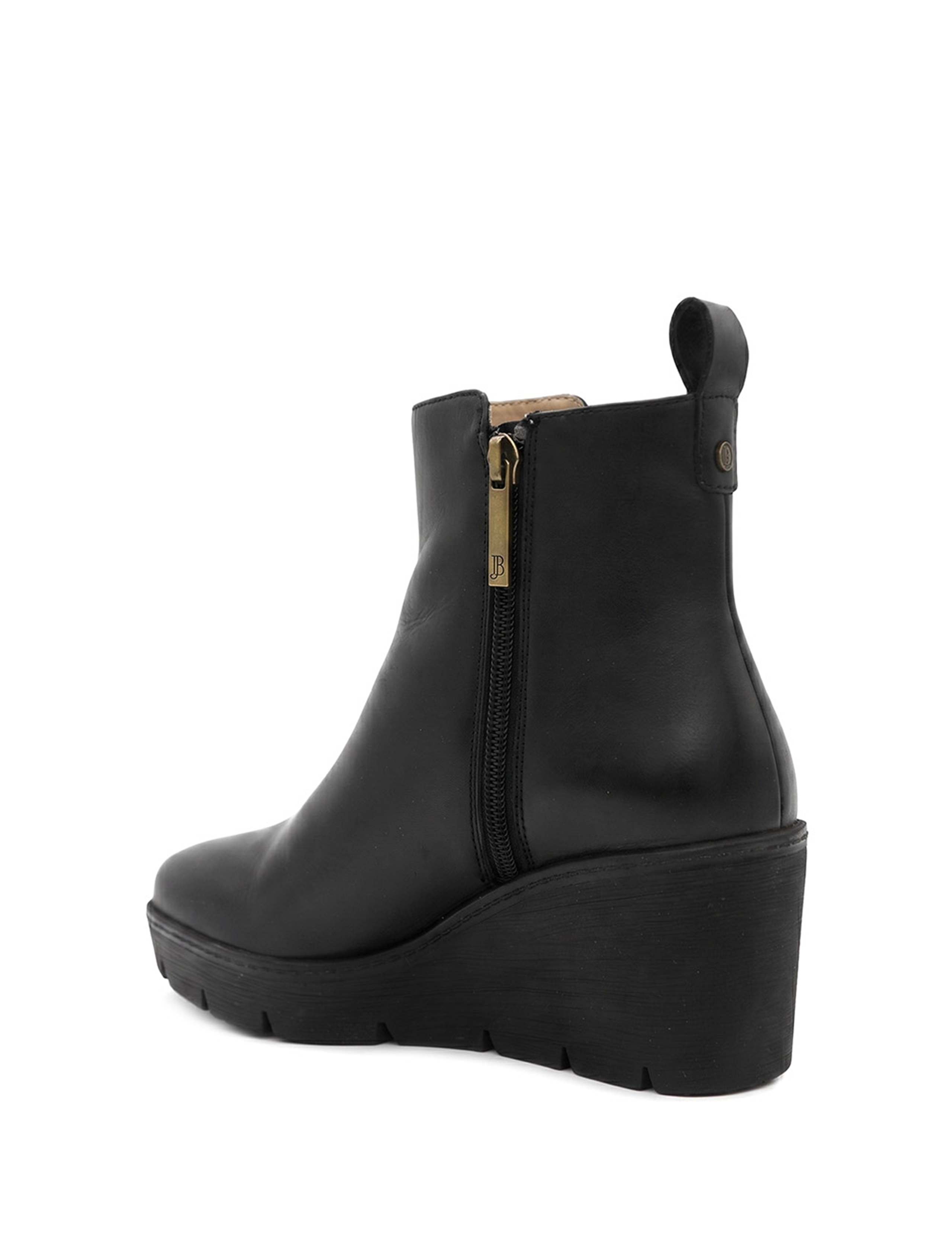 Leather Wedge Heel Ankle Boots 3 of 5