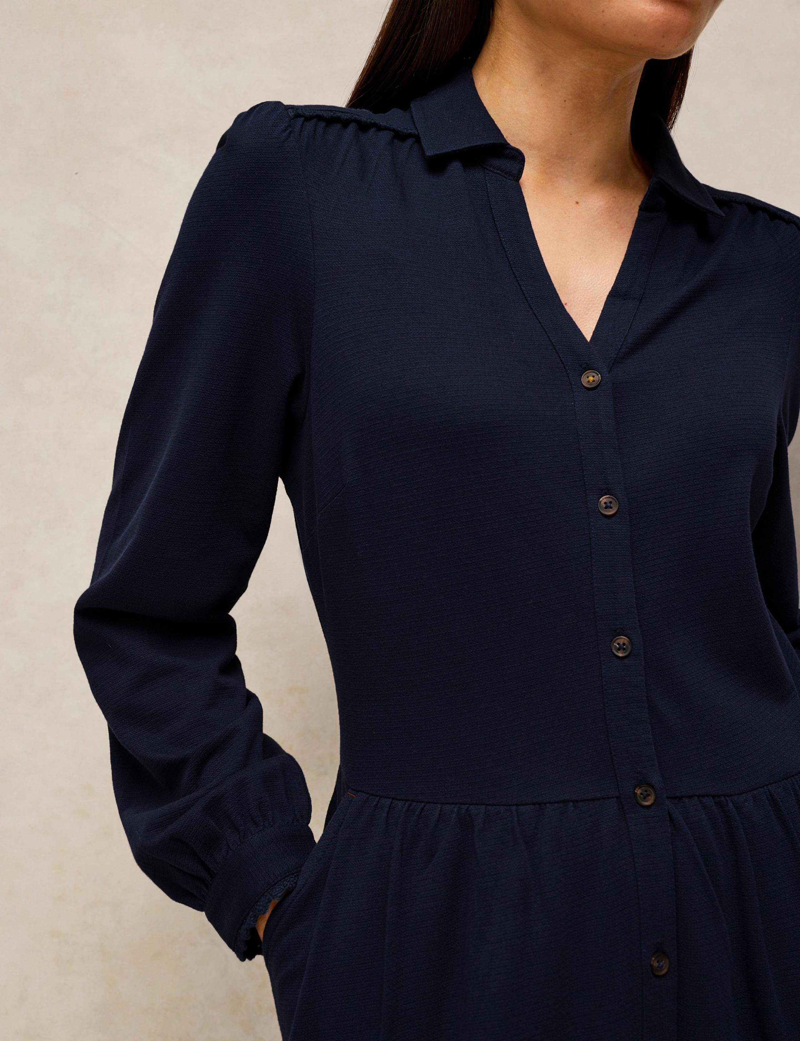 Pure Cotton Button Through Midi Tea Dress 4 of 6