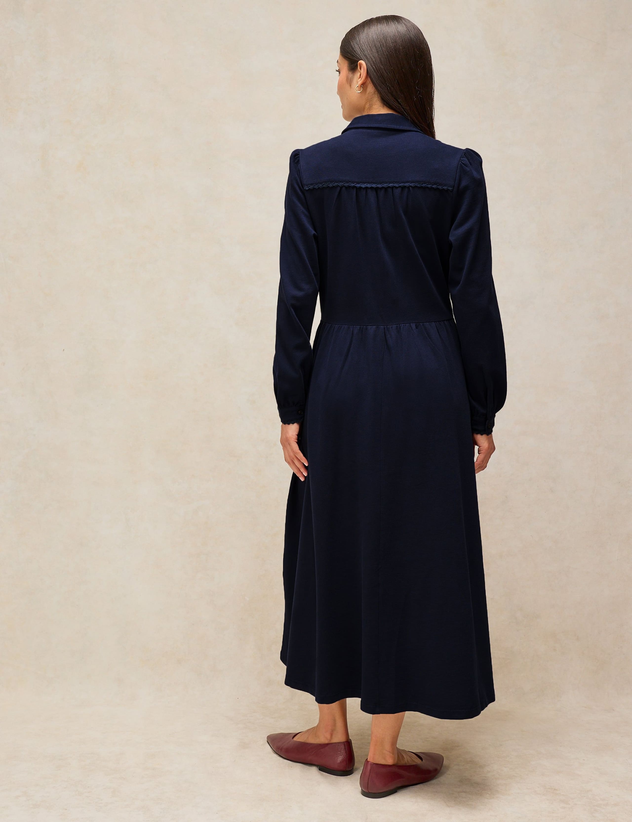 Pure Cotton Button Through Midi Tea Dress 5 of 6