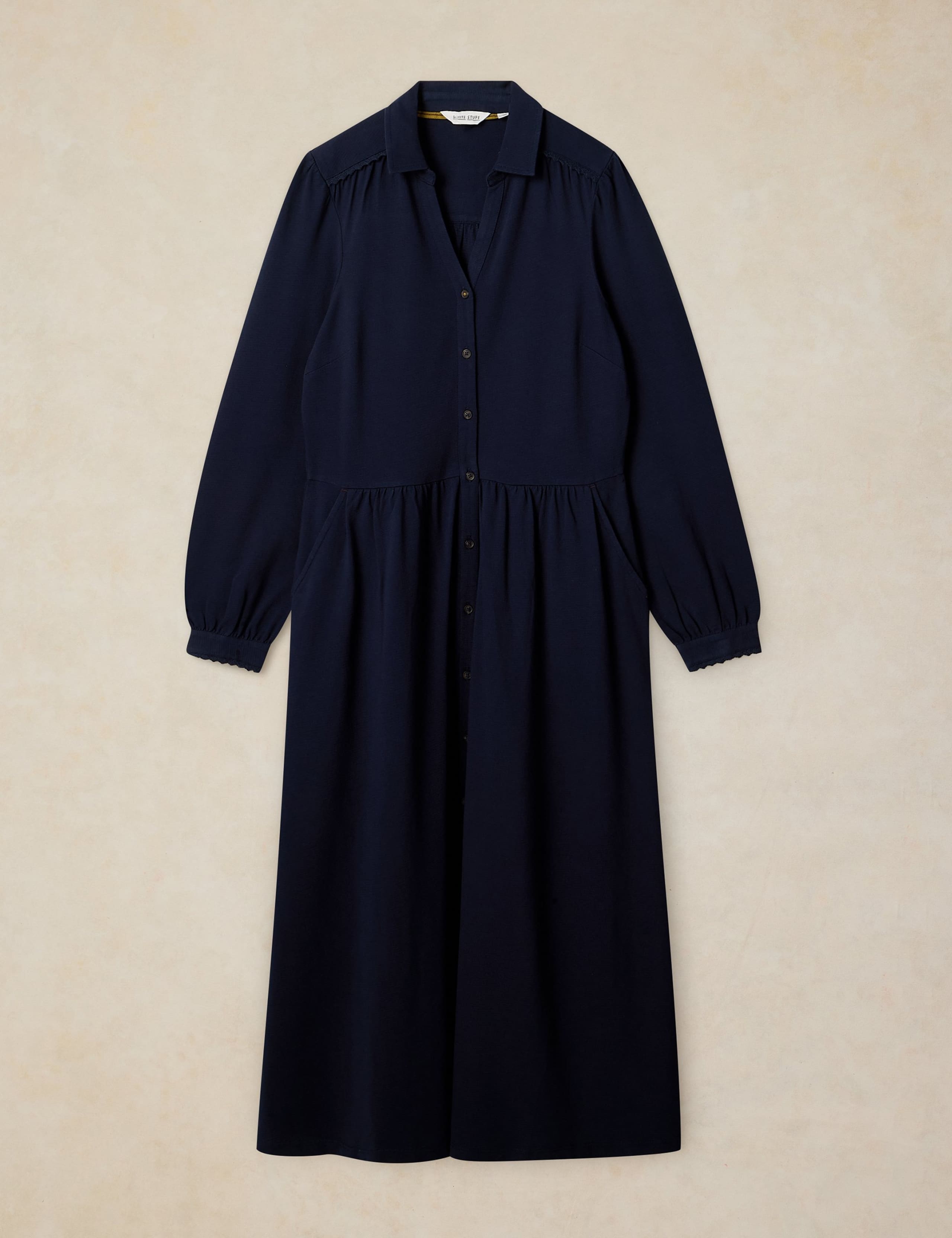 Pure Cotton Button Through Midi Tea Dress 2 of 6