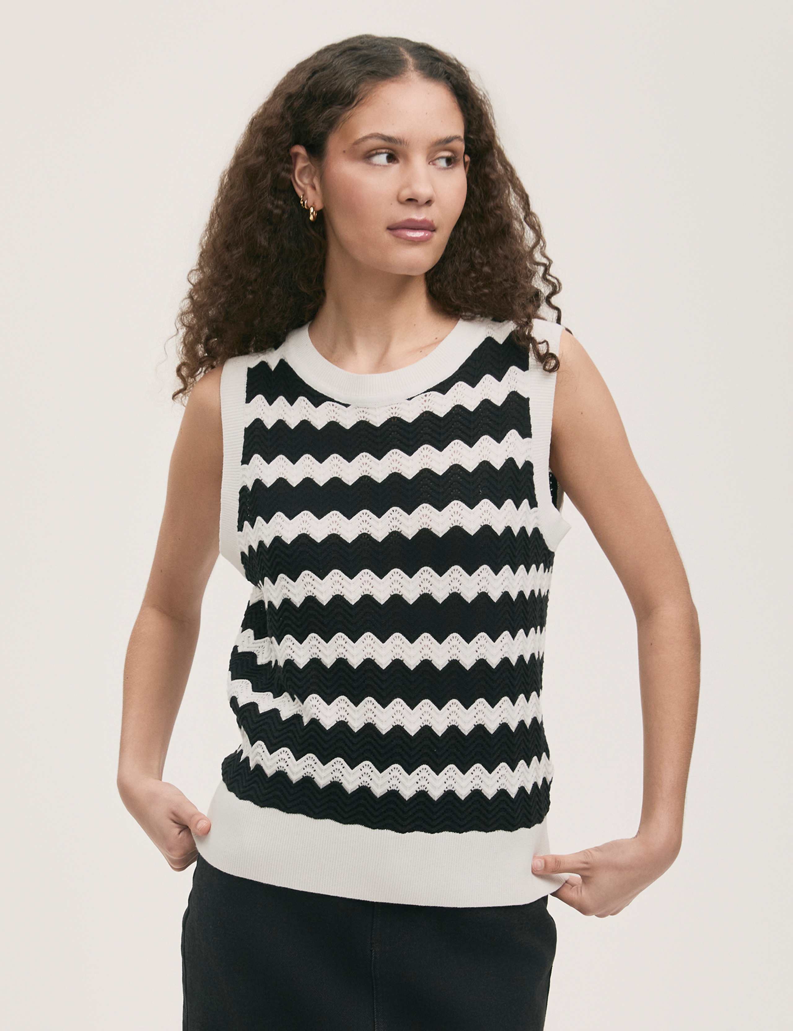 Pure Cotton Striped Knitted Top 3 of 4