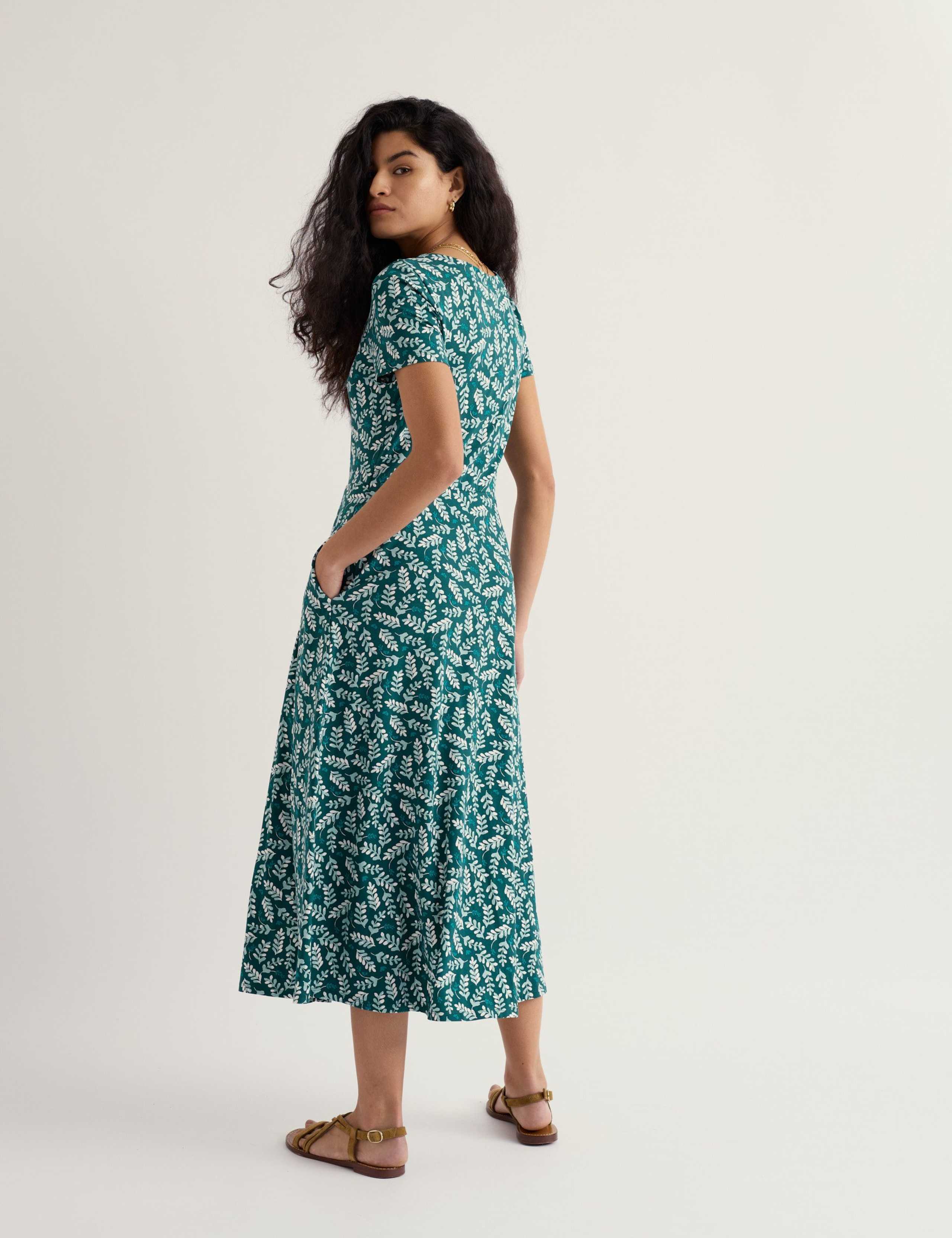 Cotton Rich Printed Midi Waisted Dress 3 of 5