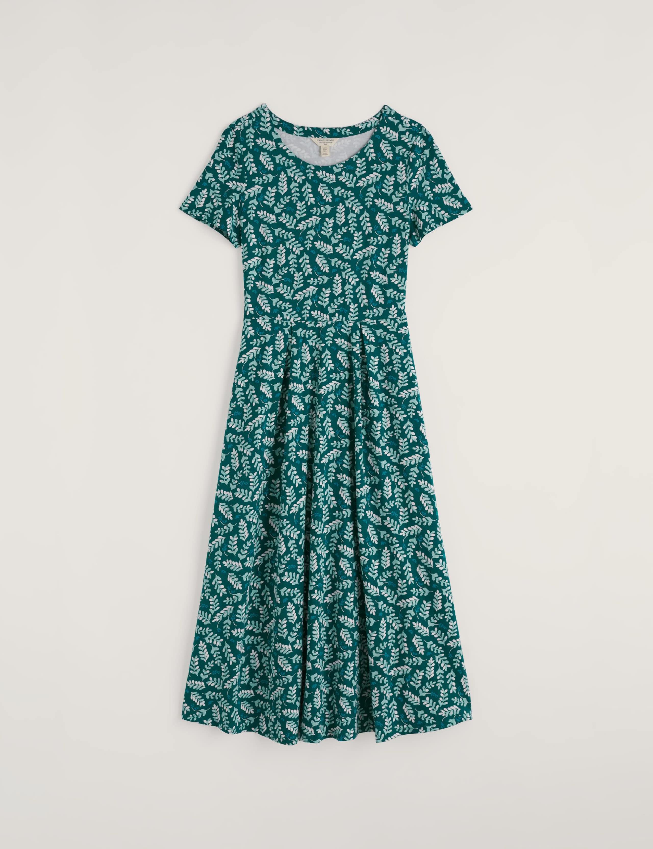 Cotton Rich Printed Midi Waisted Dress 2 of 5