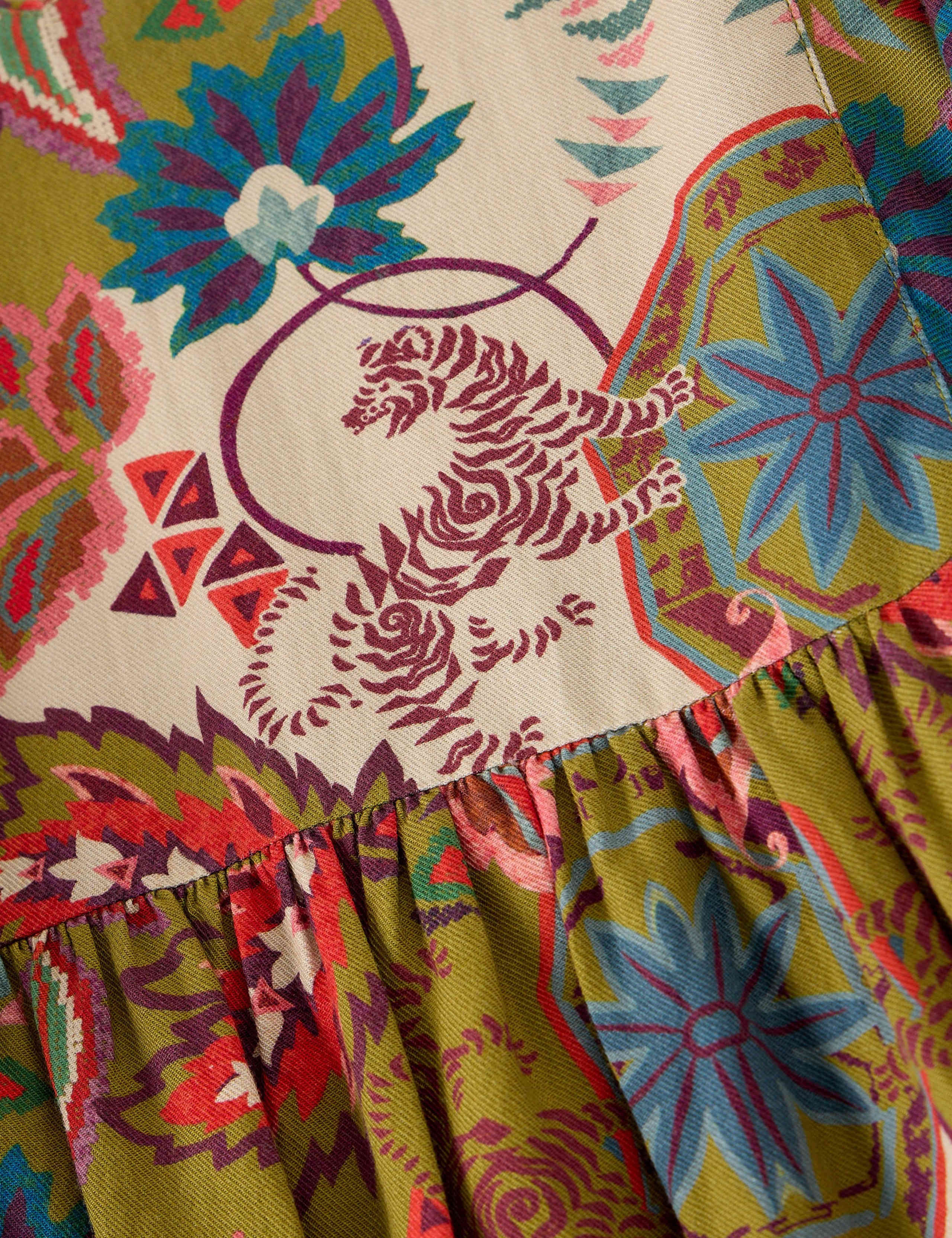 Printed V Neck Midi Tea Dress 6 of 6
