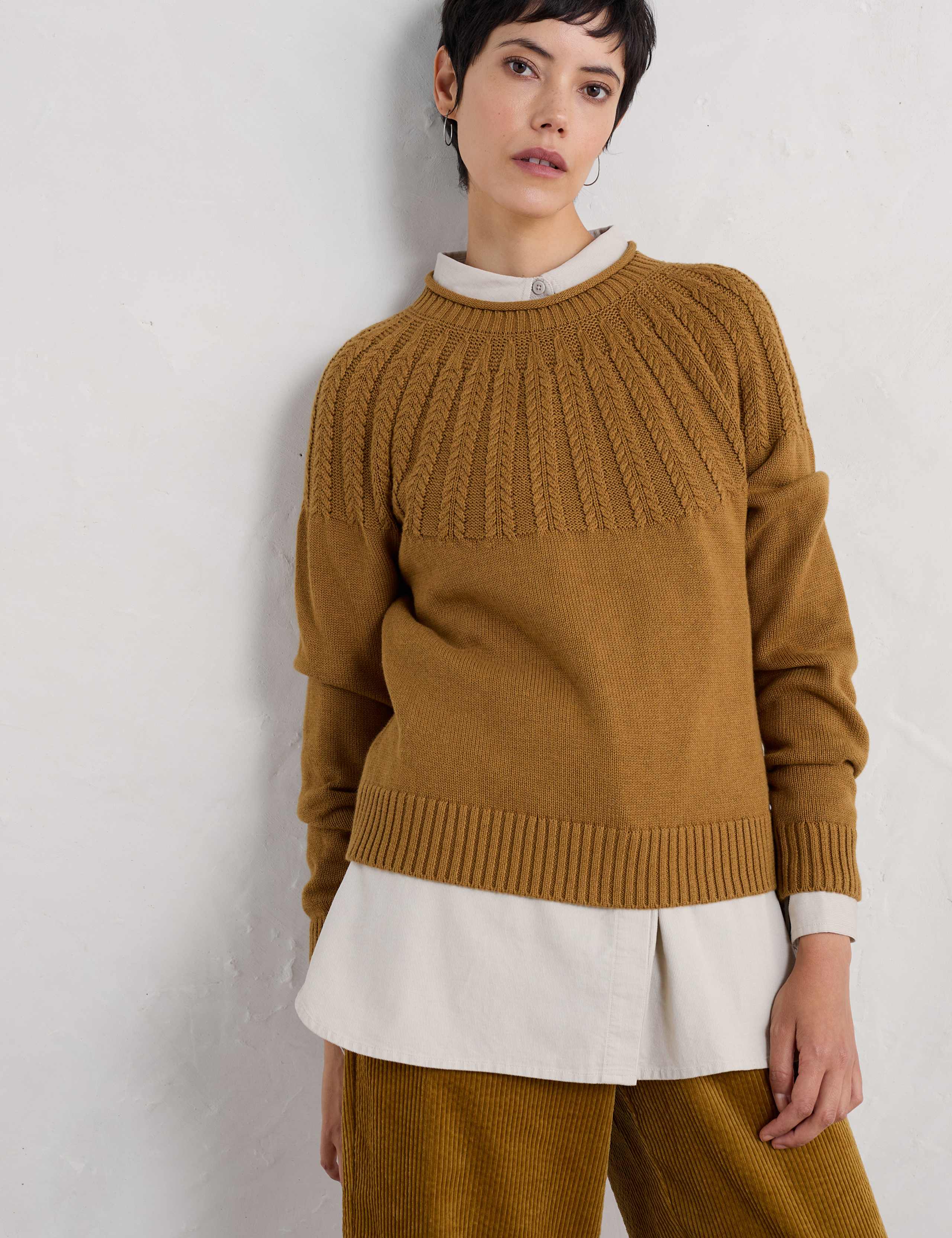 Pure Cotton Textured Relaxed Jumper 1 of 4