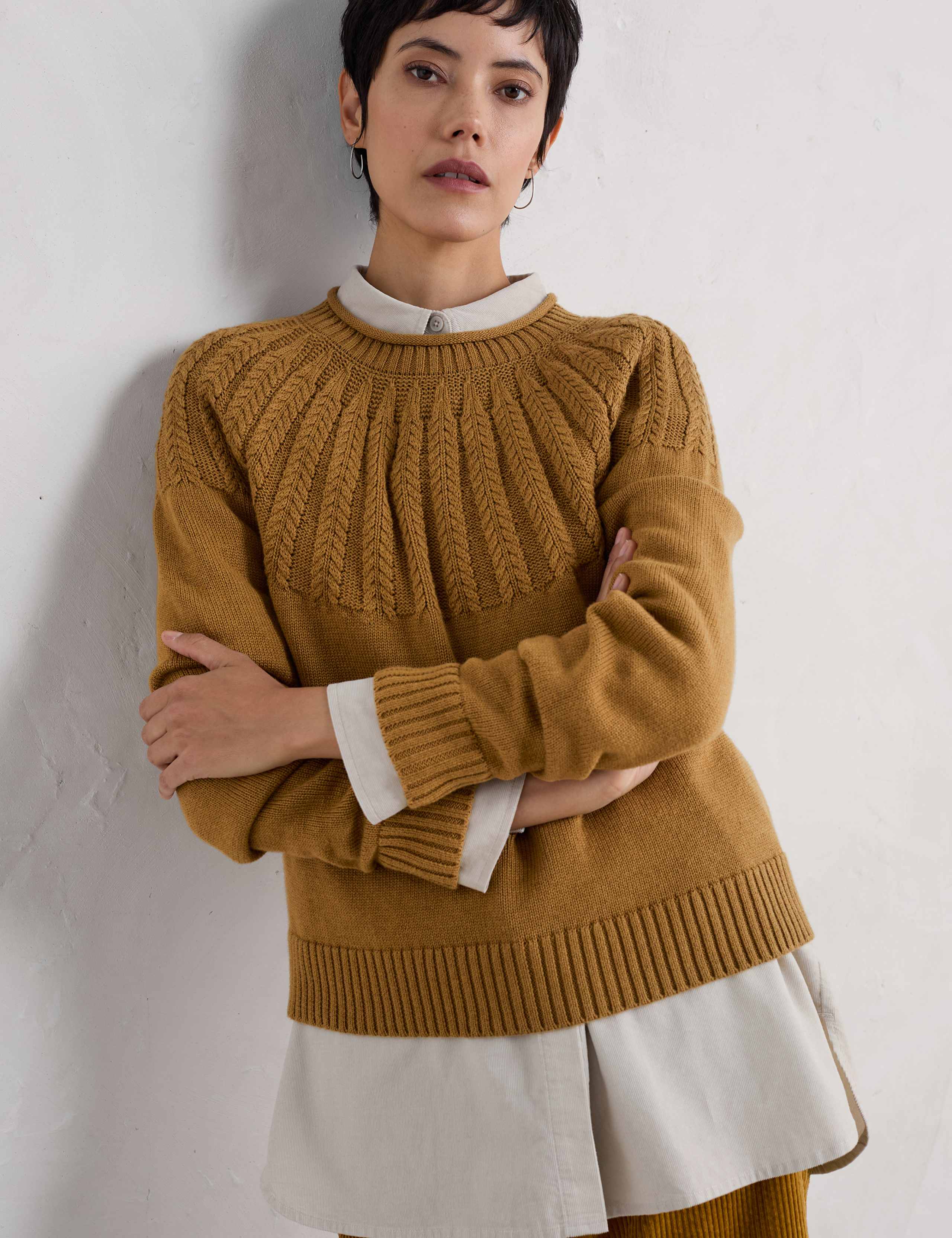 Pure Cotton Textured Relaxed Jumper 3 of 4