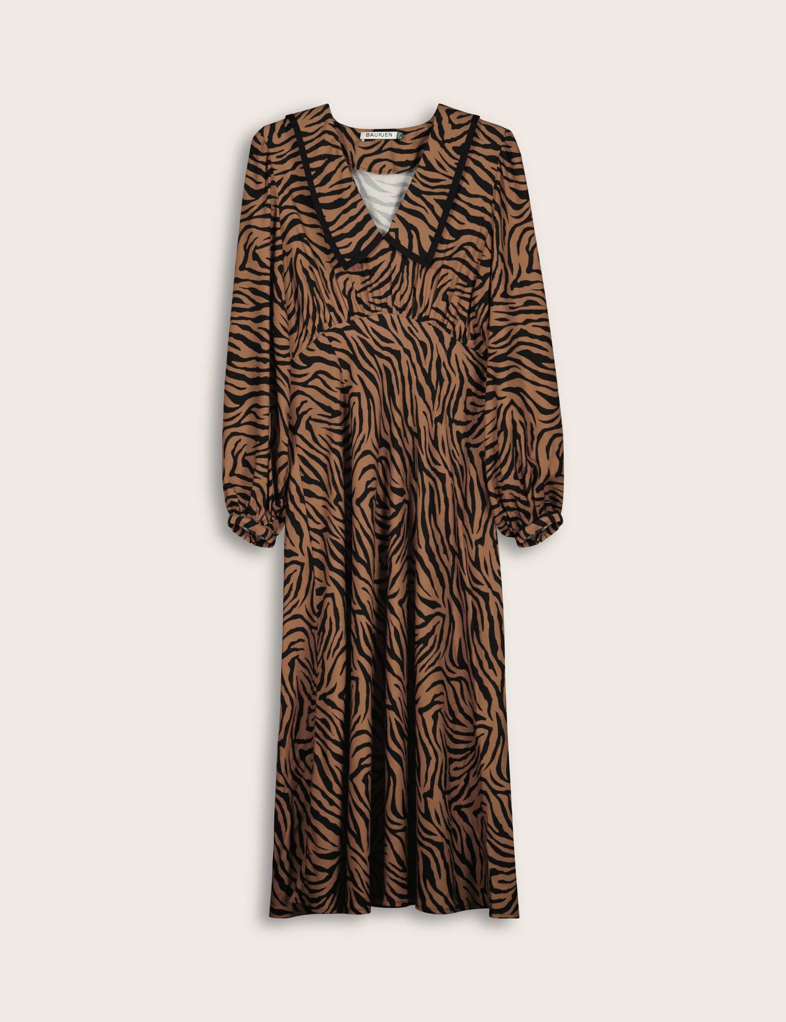 Animal Print Collared Midi Skater Dress 2 of 4