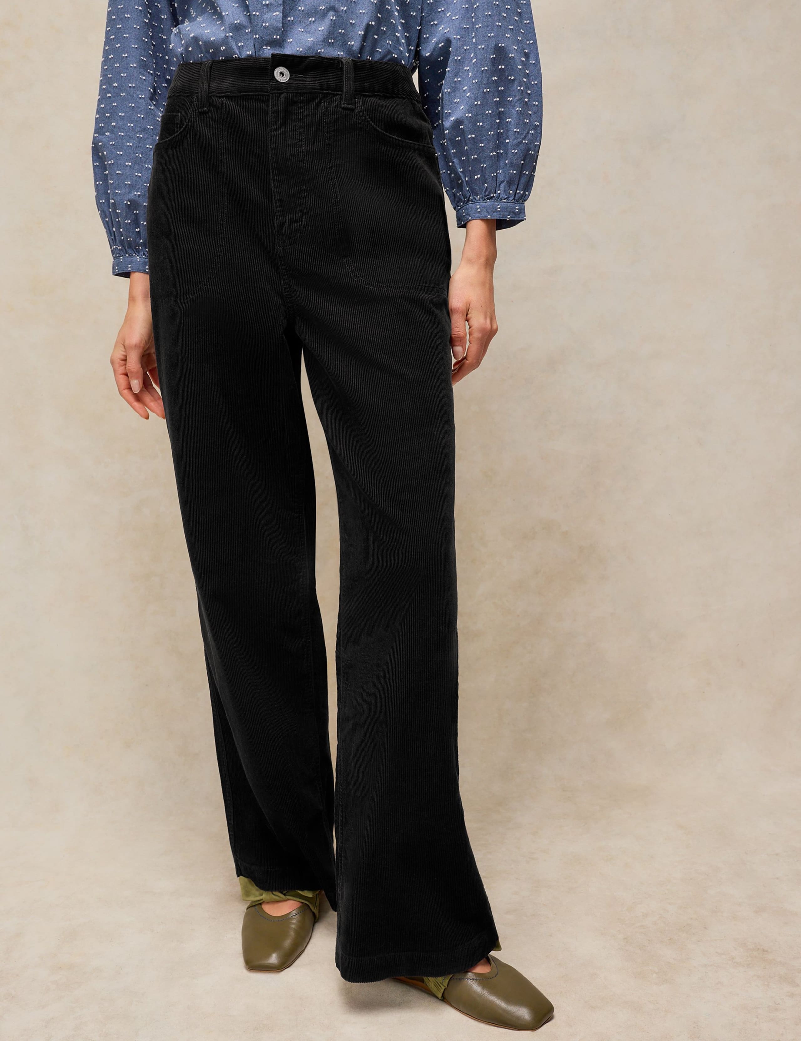 Tia Cord Zip Detail Wide Leg Trousers 3 of 6