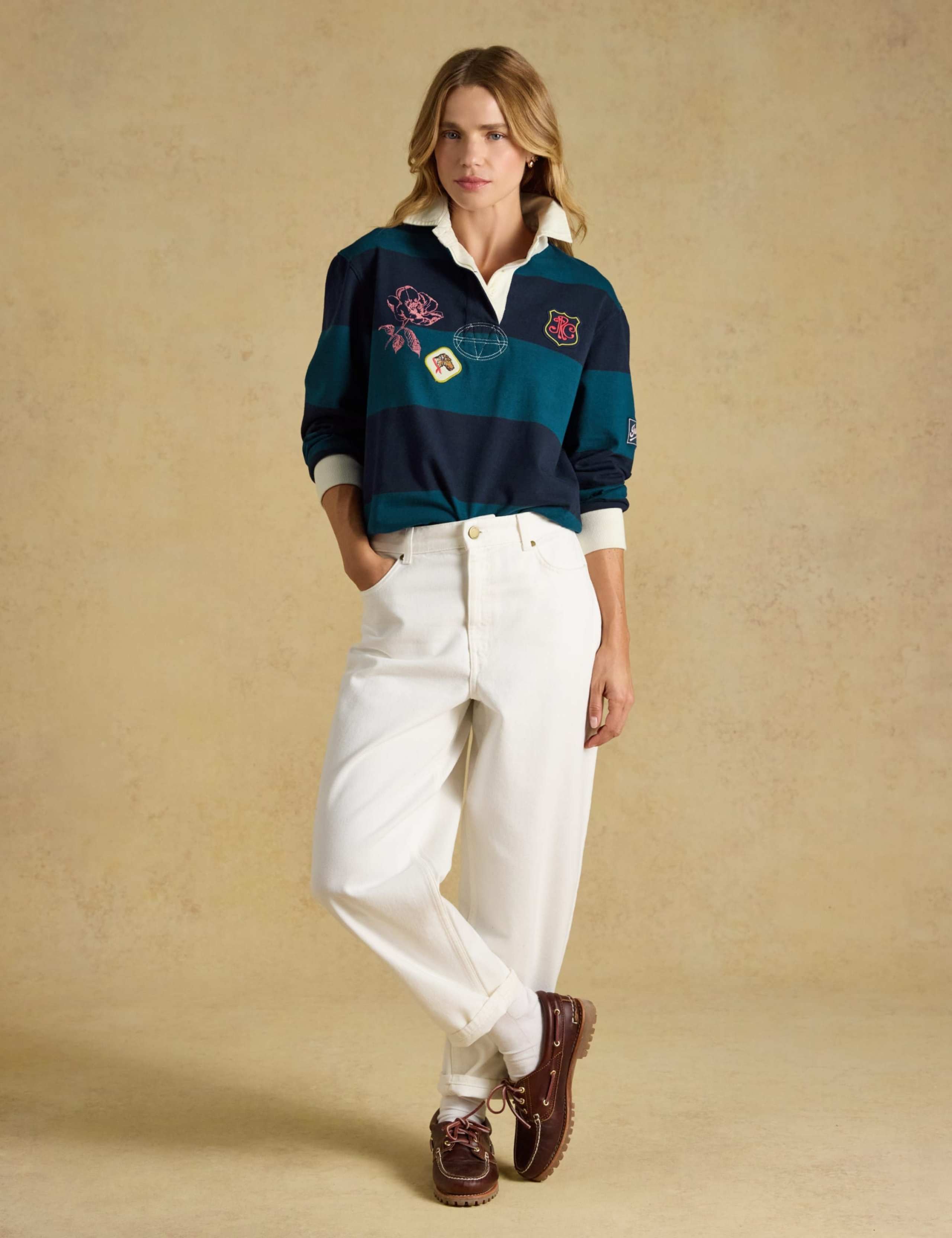 Pure Cotton Striped Collared Rugby Top 6 of 9