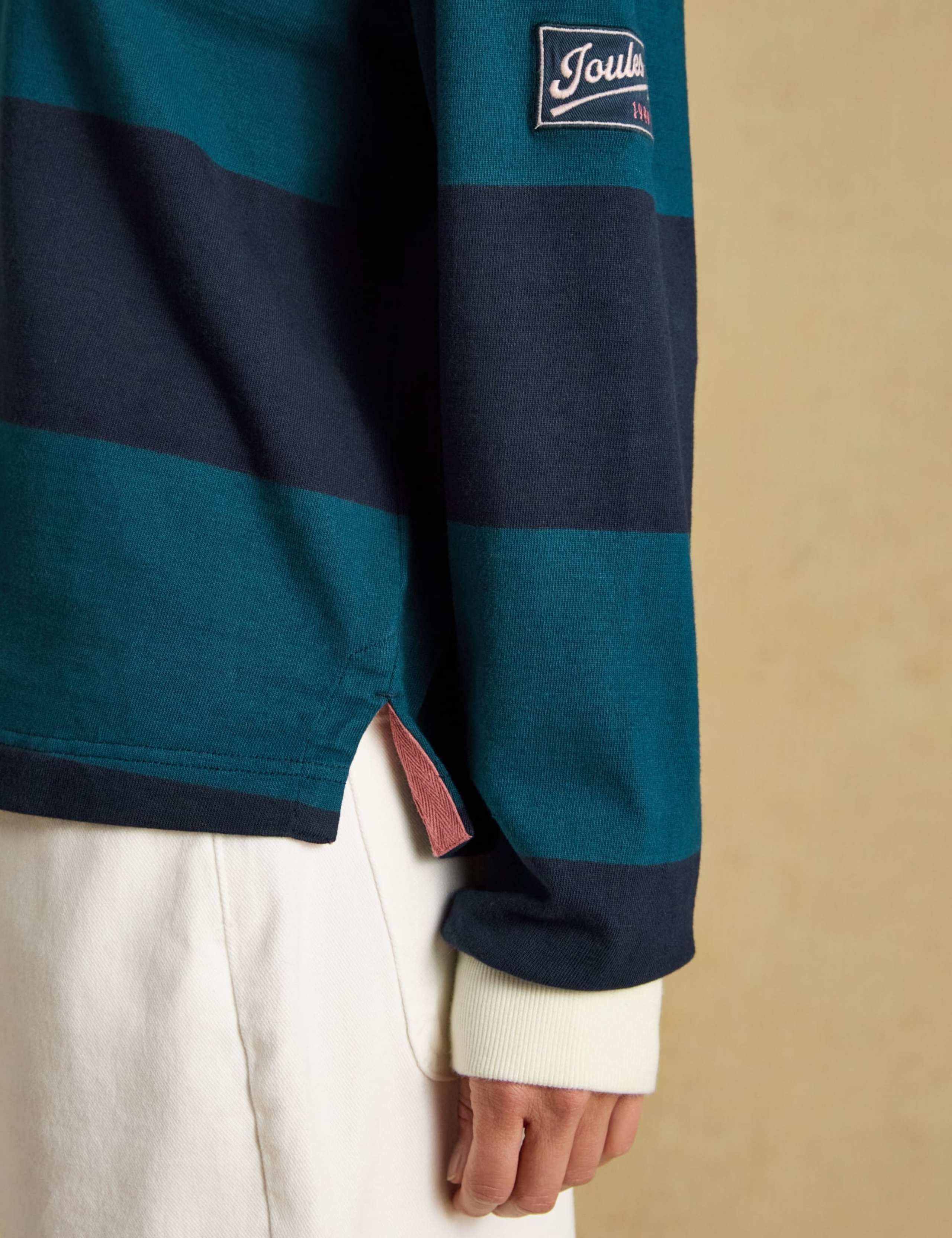Pure Cotton Striped Collared Rugby Top 7 of 9