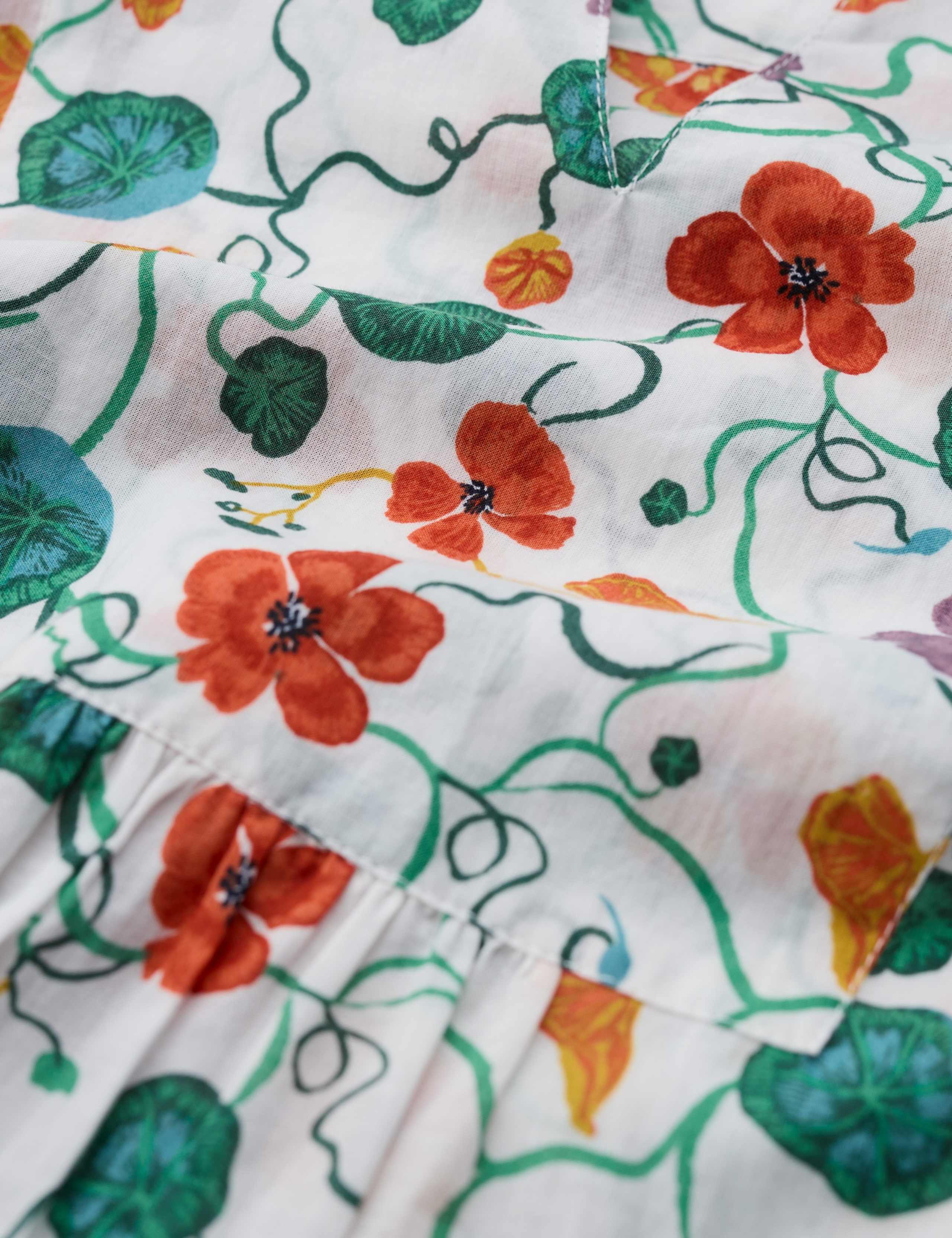 Pure Cotton Floral V-Neck Tunic 5 of 5